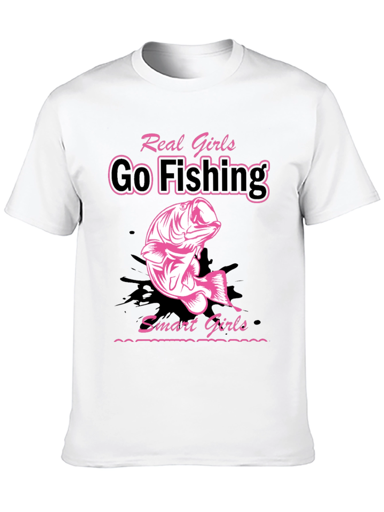 Real Girls Go Fishing Black Graphic Tee - 10