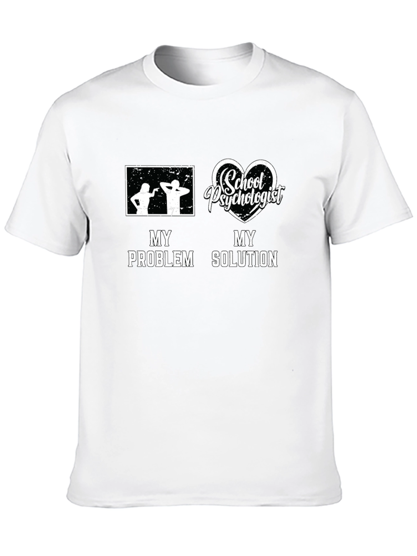 Black School Psychologist T-Shirt - My Problem, My Solution Graphic Tee view 10