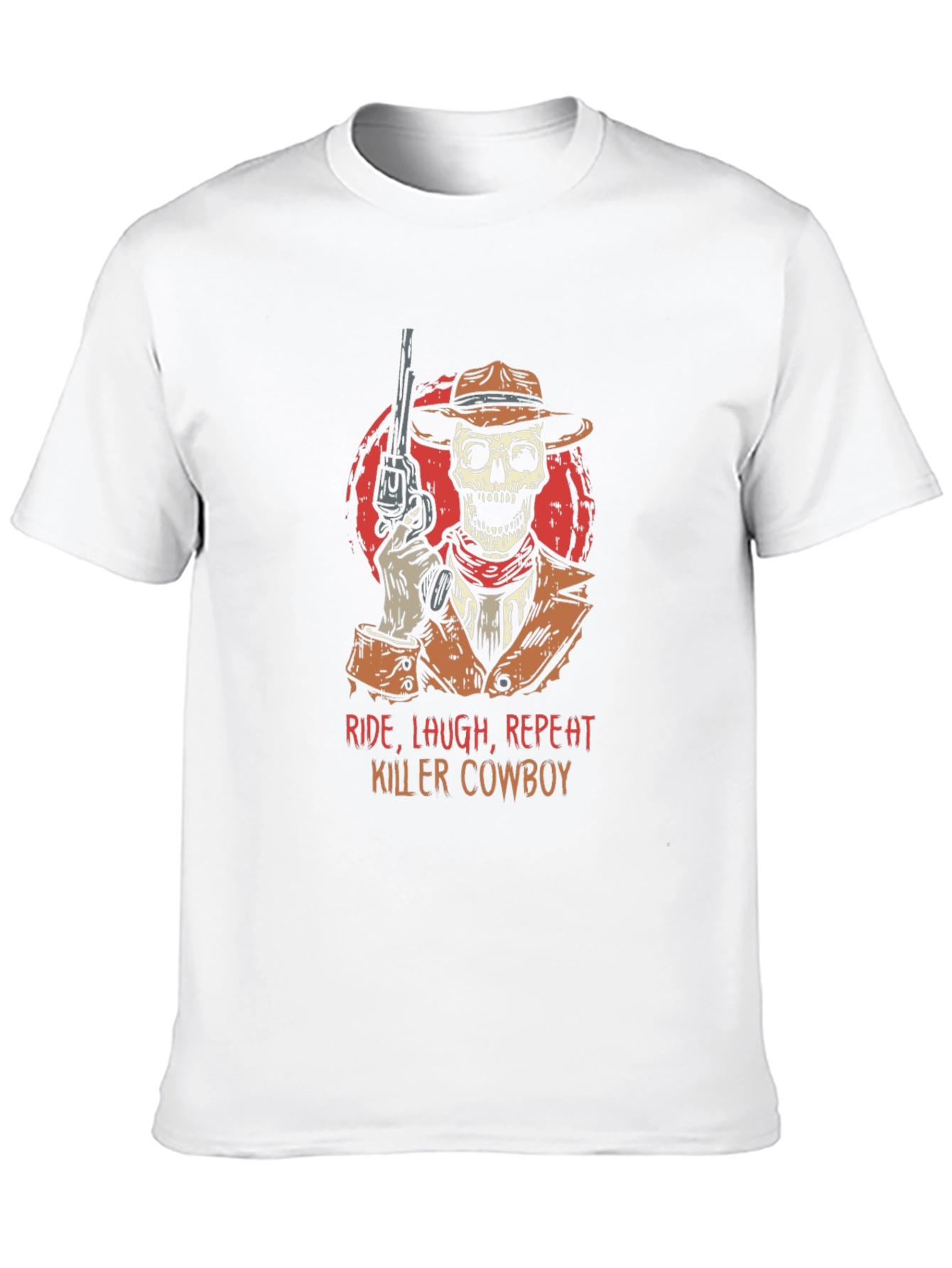 Black Ride, Laugh, Repeat Killer Cowboy Graphic Tee view 10