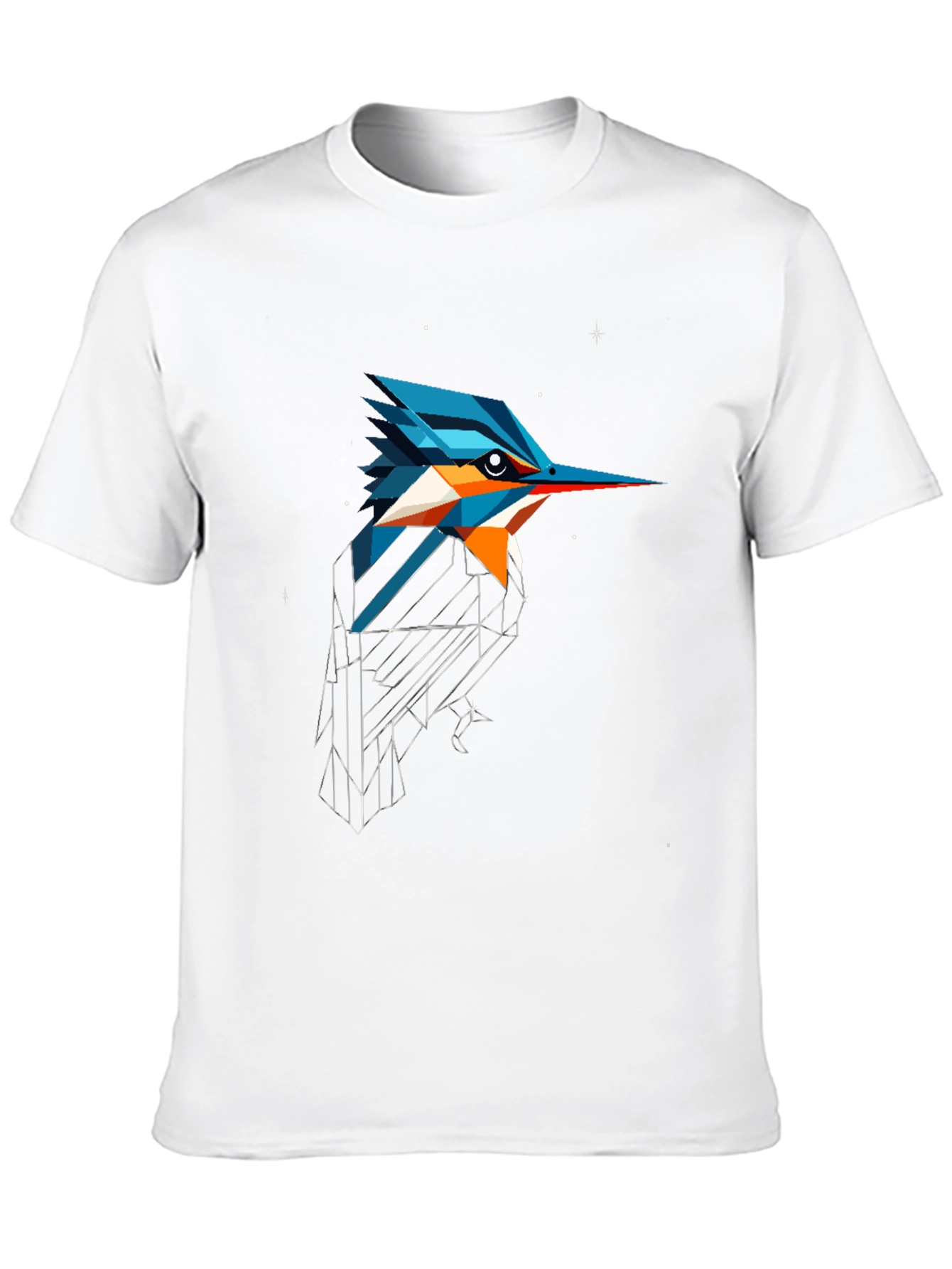 Black Geometric Kingfisher Graphic Tee view 10