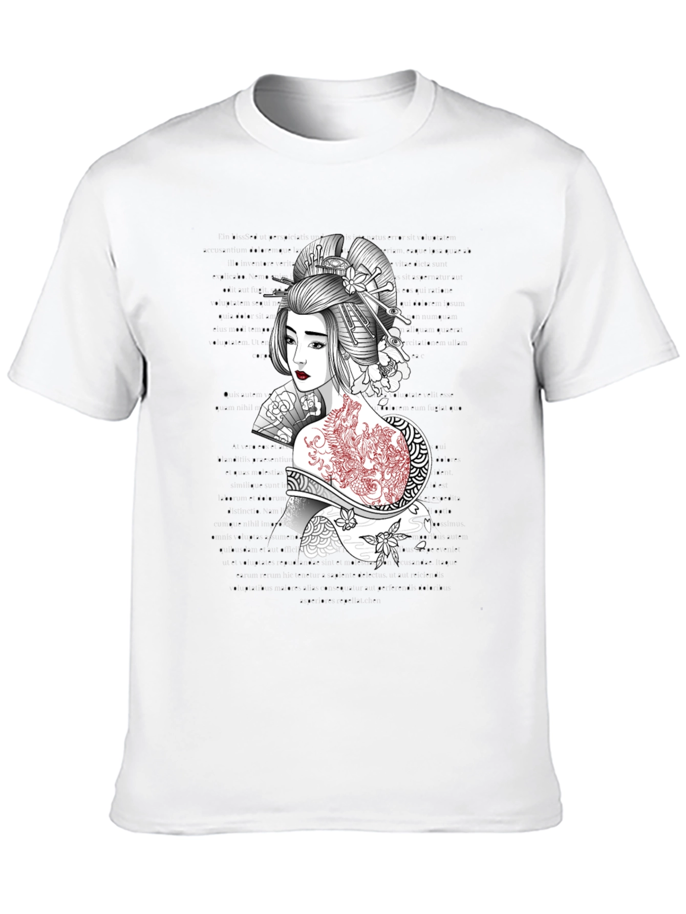 Black Geisha Graphic Tee: Artistic Style, Comfortable Fit view 10