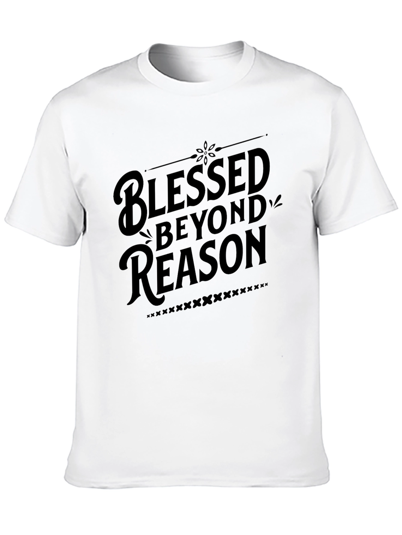 Black Blessed Beyond Reason - Stylish Black Graphic Tee view 10