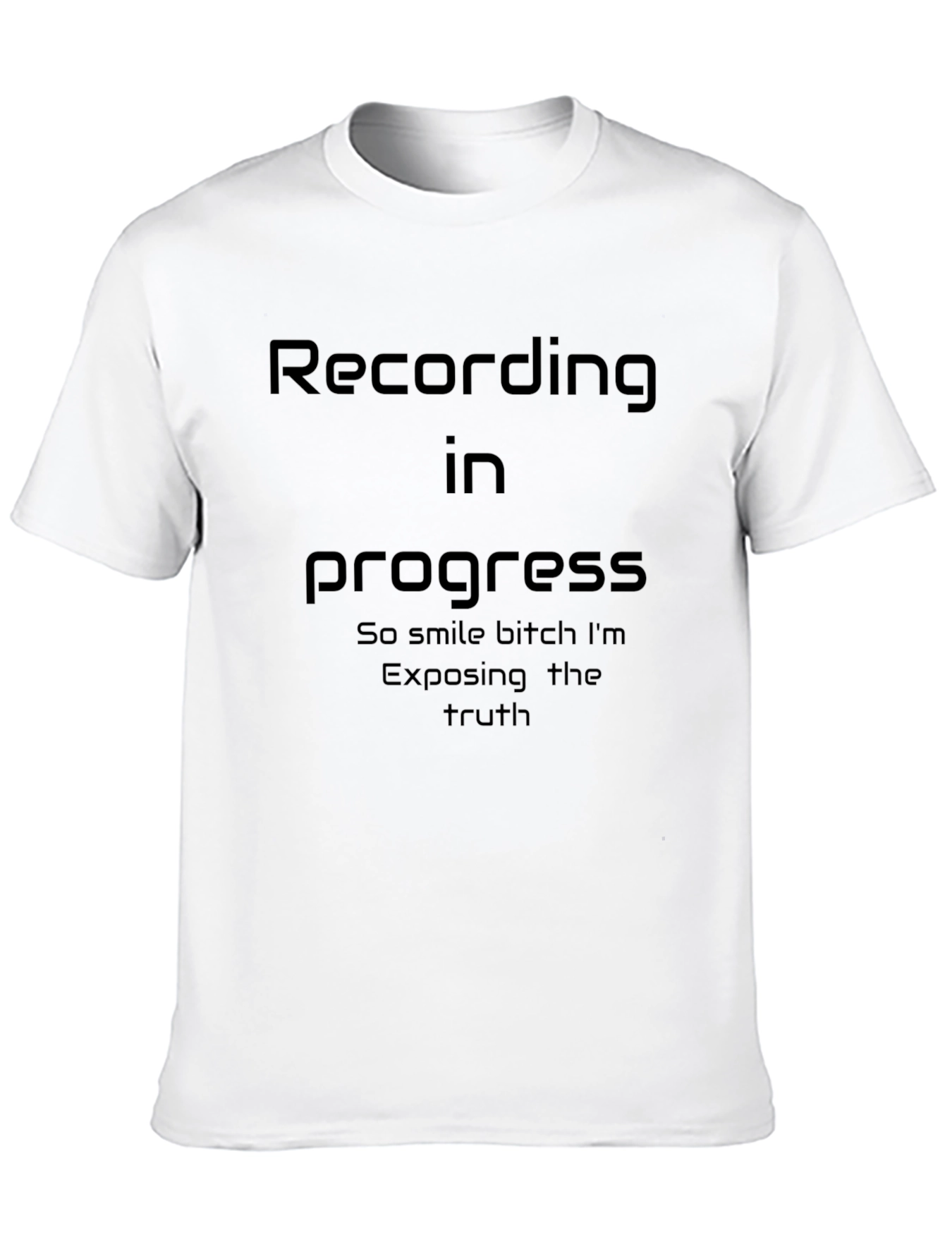Black Recording In Progress Graphic T-Shirt view 10