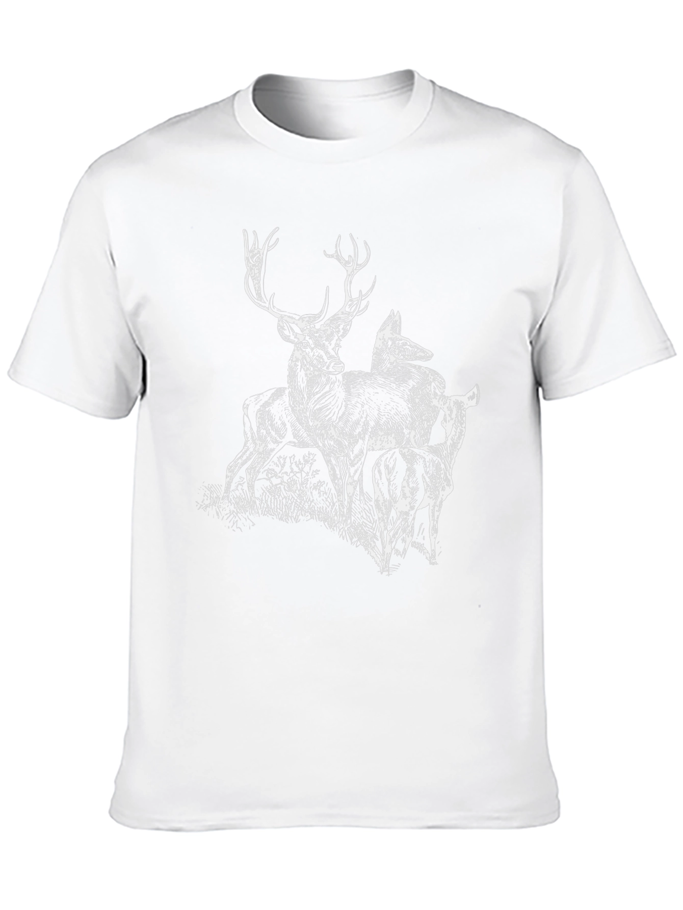 Black Deer Graphic Tee - Black Cotton Blend Casual Top view 10