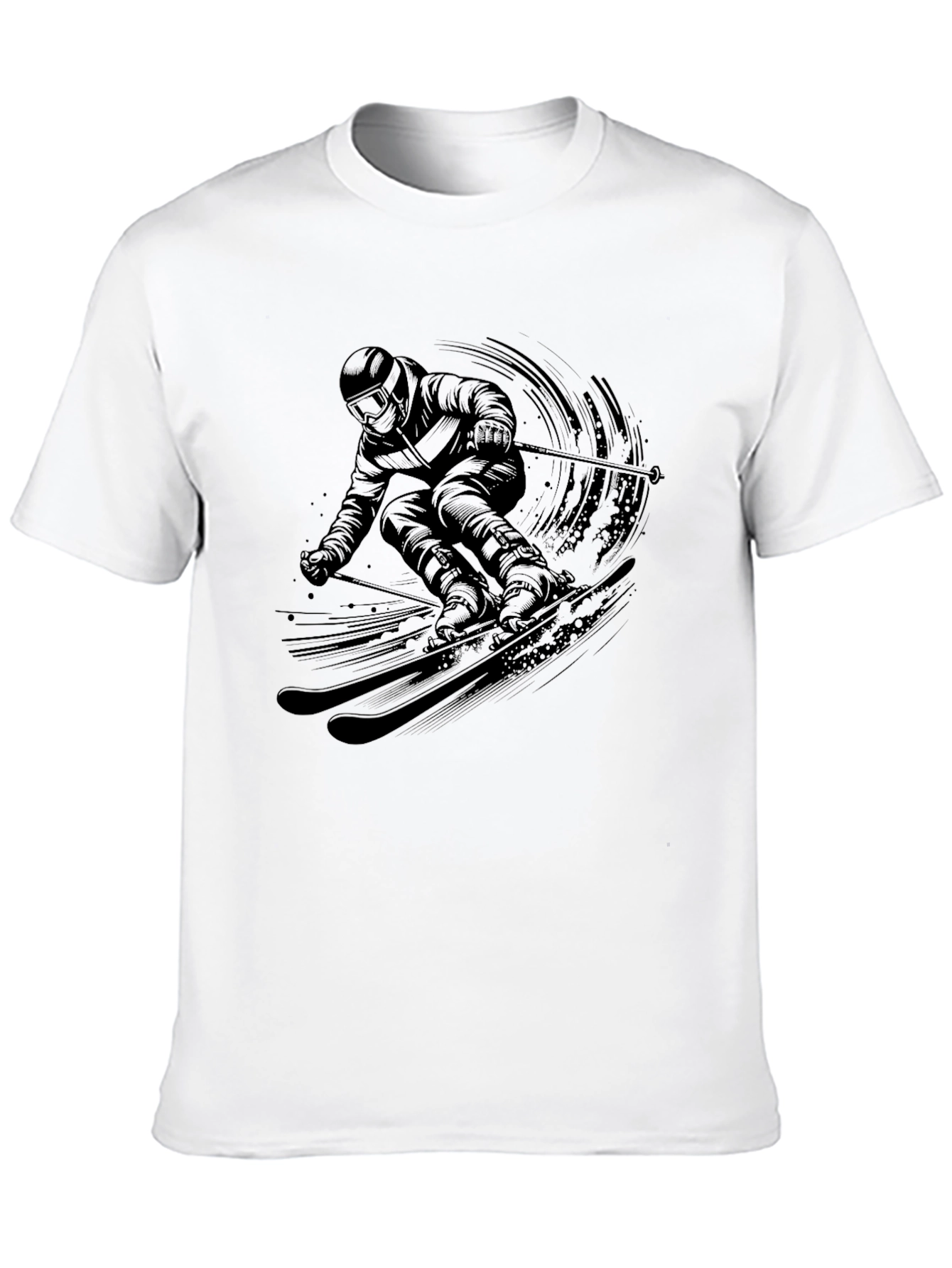 Black Skiing Graphic Tee - Mens' Black Short Sleeve view 10