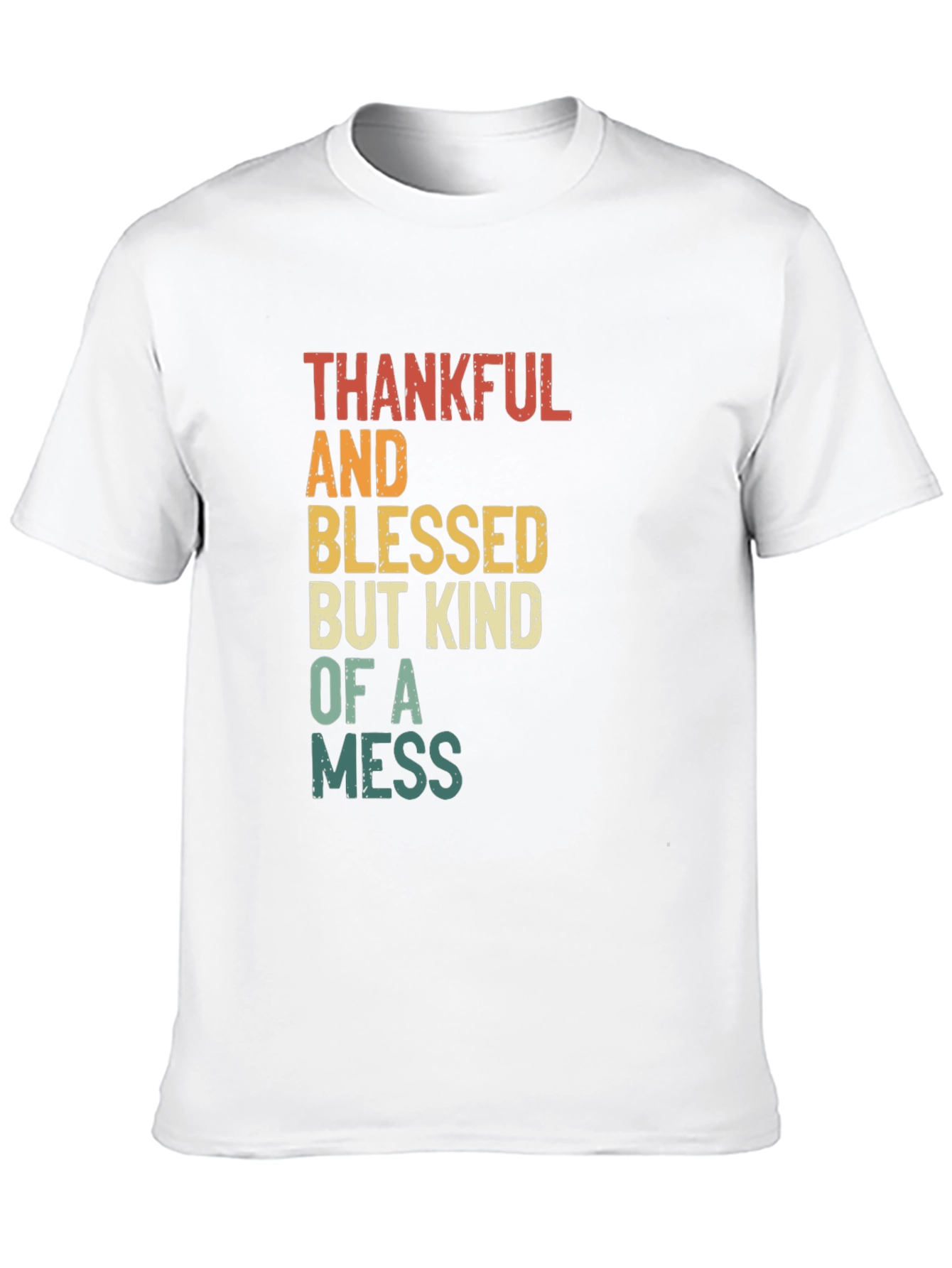 Black Thankful Blessed Kind Mess T-Shirt - Soft Cotton Blend view 10