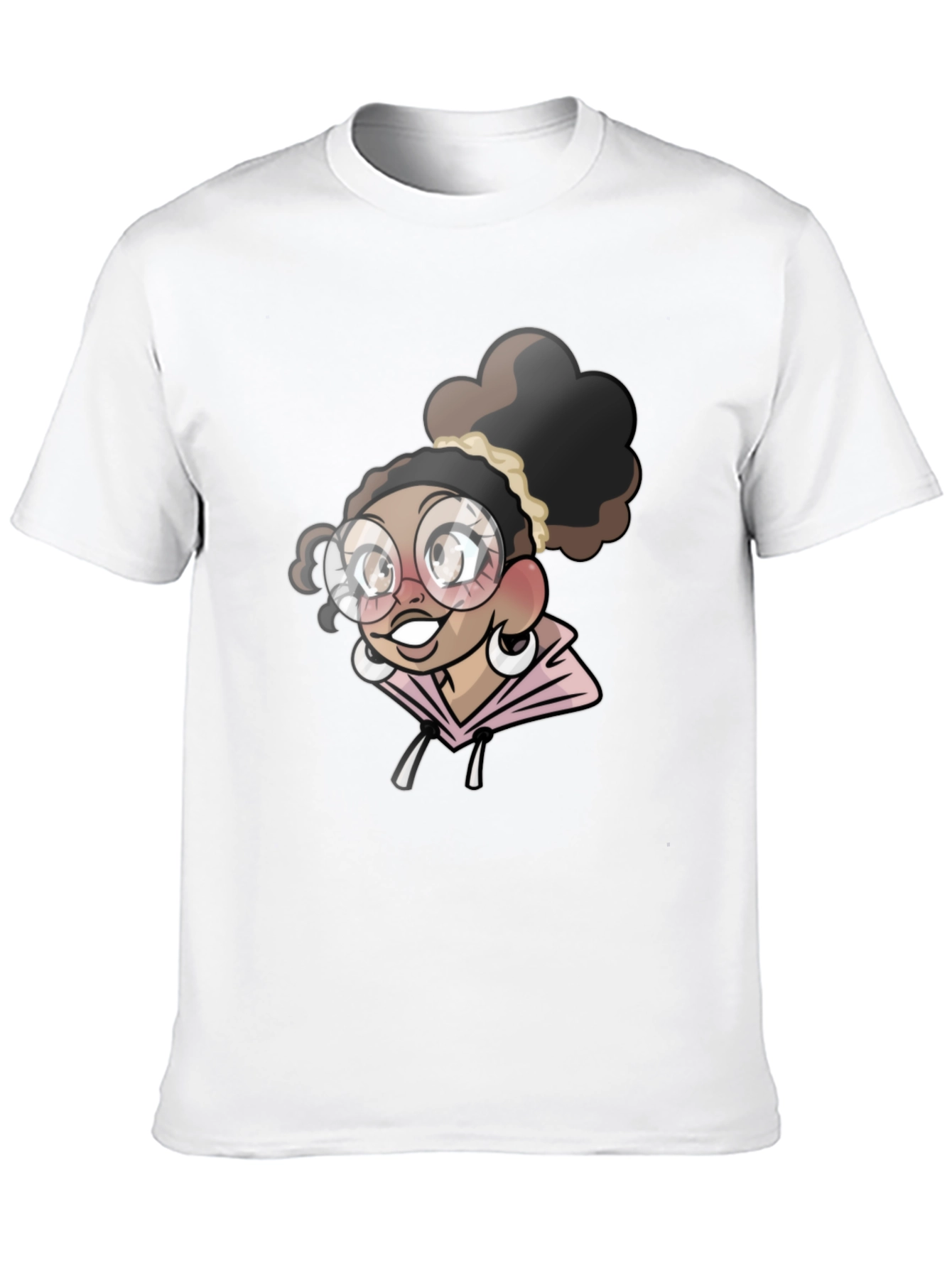 Black Cartoon Girl T-Shirt - Stylish Black Tee view 10