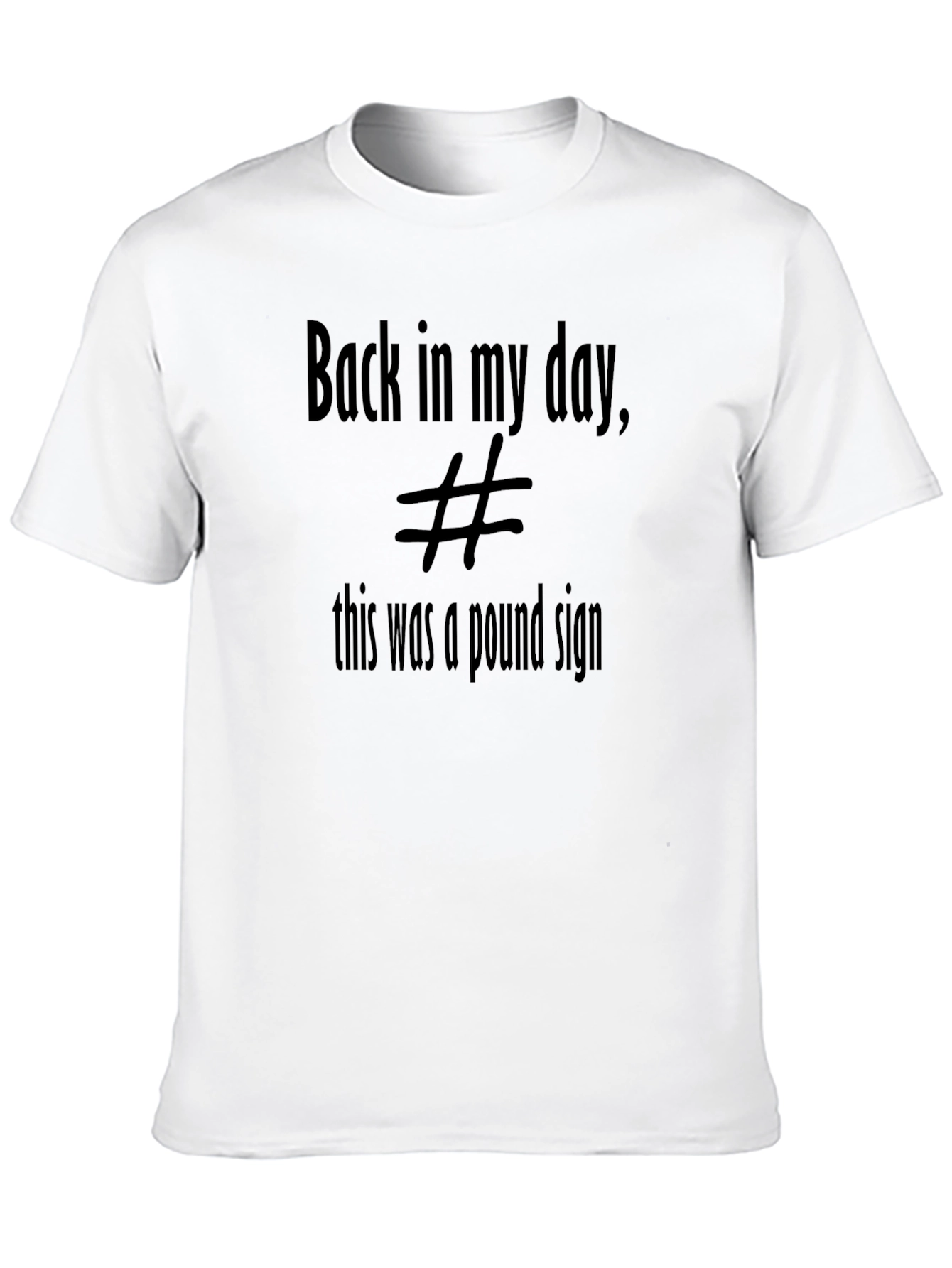 Black Retro "Pound Sign" T-Shirt - Classic Throwback Tee view 10