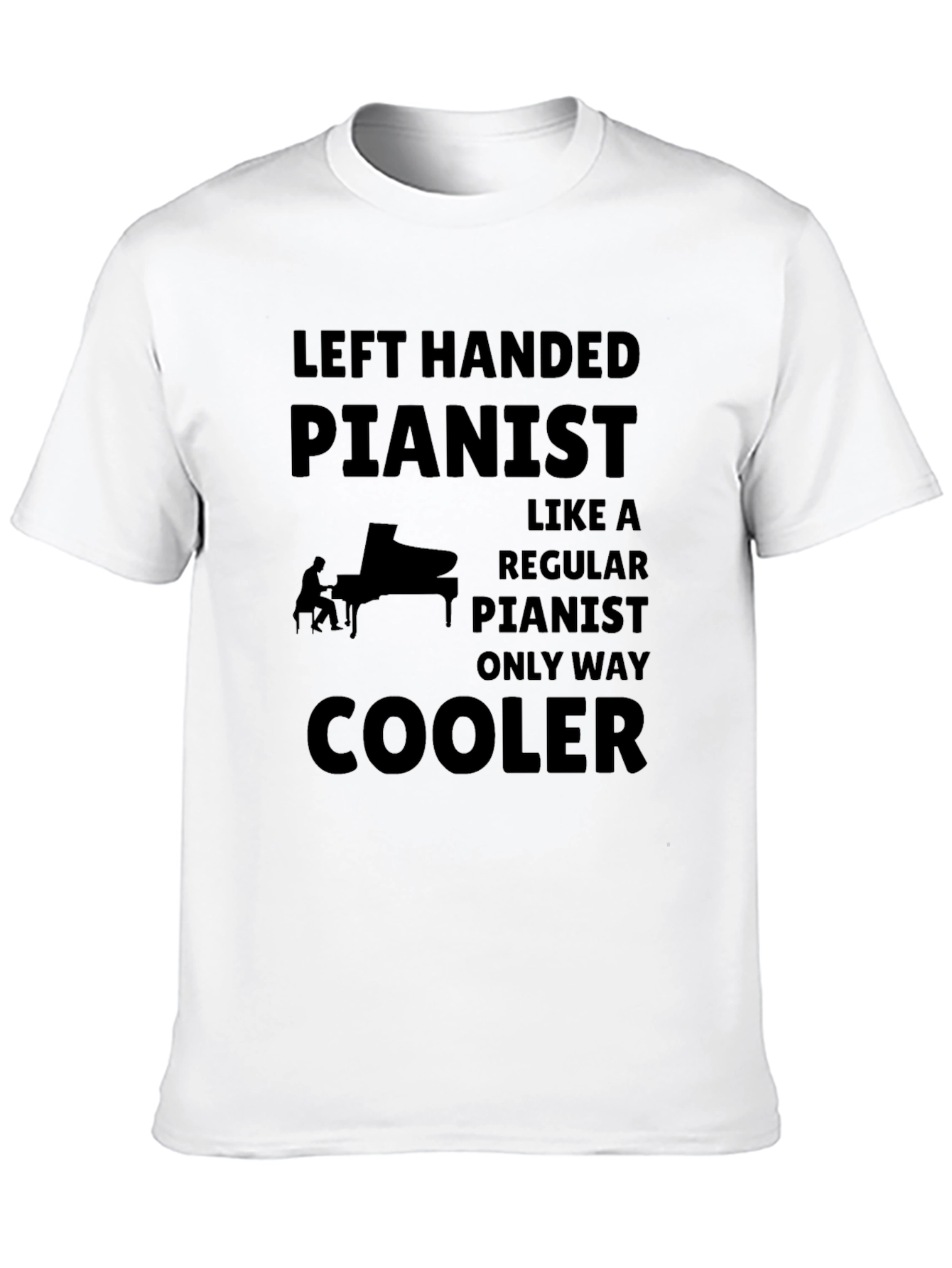 Black Left Handed Pianist - Funny Musician T-Shirt view 10