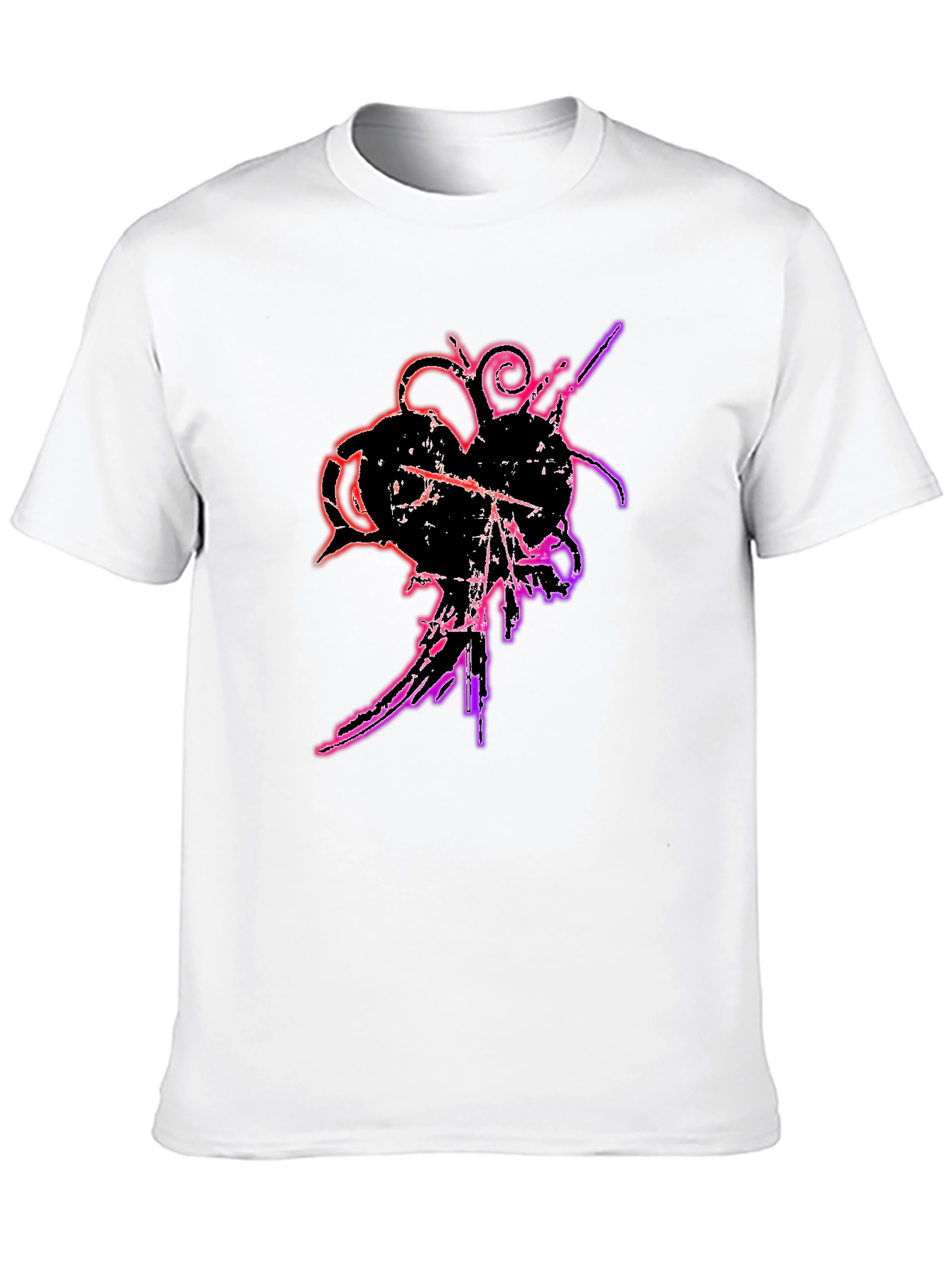 Black Grunge Heart T-Shirt - Edgy Graphic Tee view 10