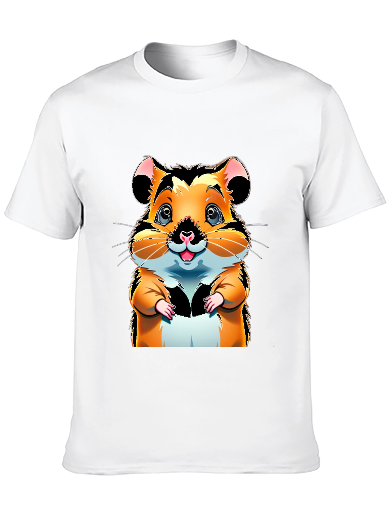 Black Cute Hamster Cartoon Graphic Tee view 10