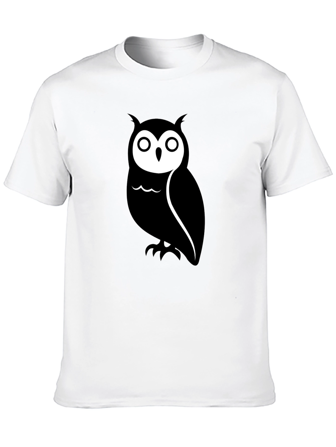 Black Men's Black Owl Graphic Tee - Casual Short Sleeve Shirt view 10