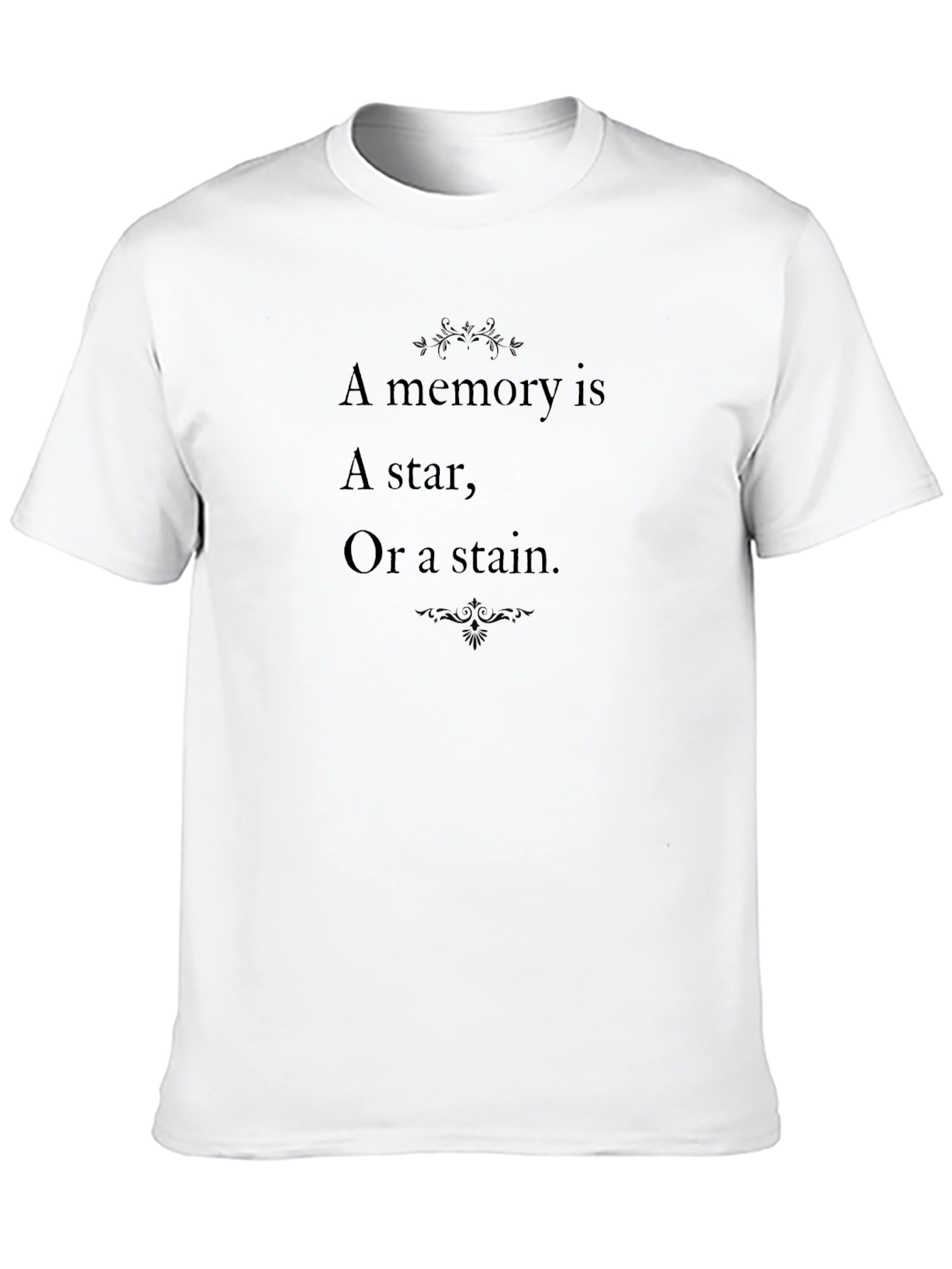 Black Memory Star Stain Black Graphic T-Shirt view 10