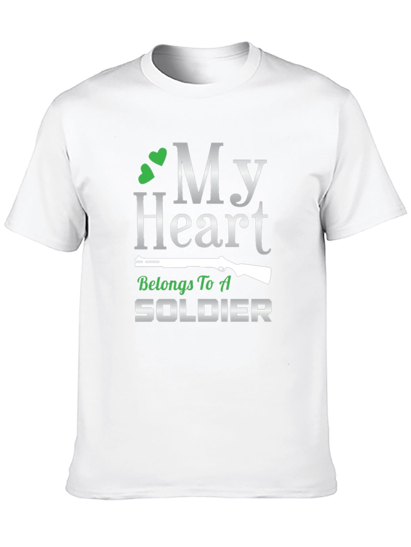 Black My Heart Belongs To A Soldier Graphic T-Shirt view 10