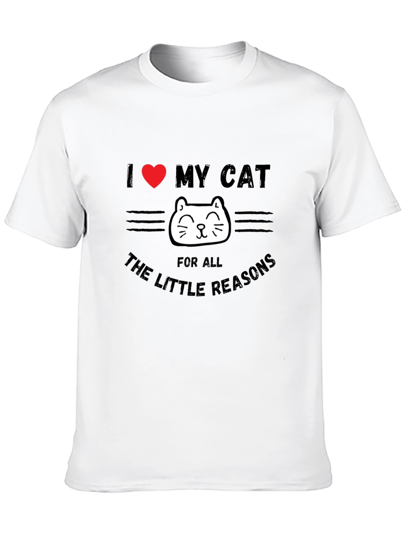Black I Love My Cat T-Shirt - Cute Cat Lover Tee view 10