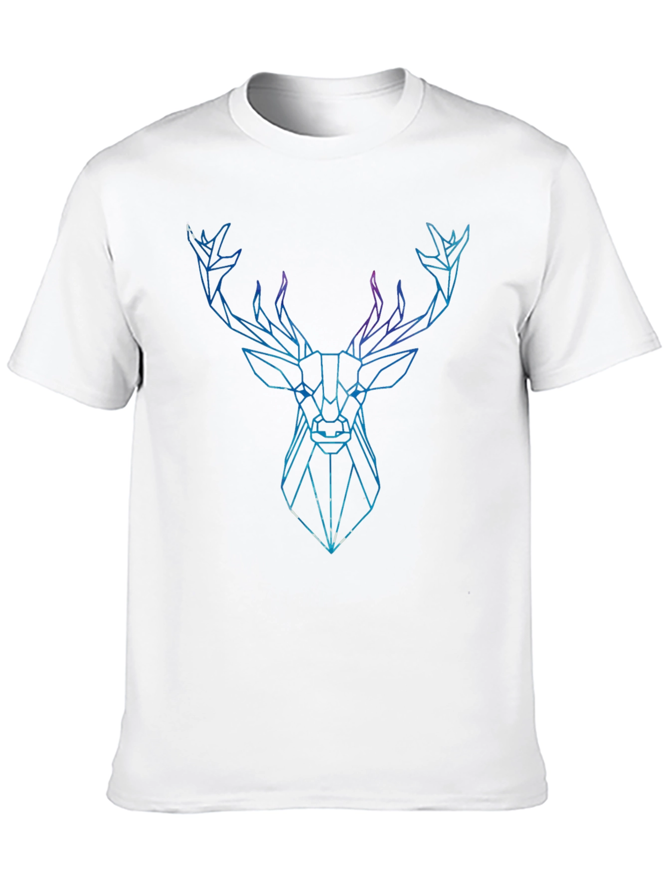 Black Geometric Deer Graphic Tee - Modern Animal Print Shirt view 10