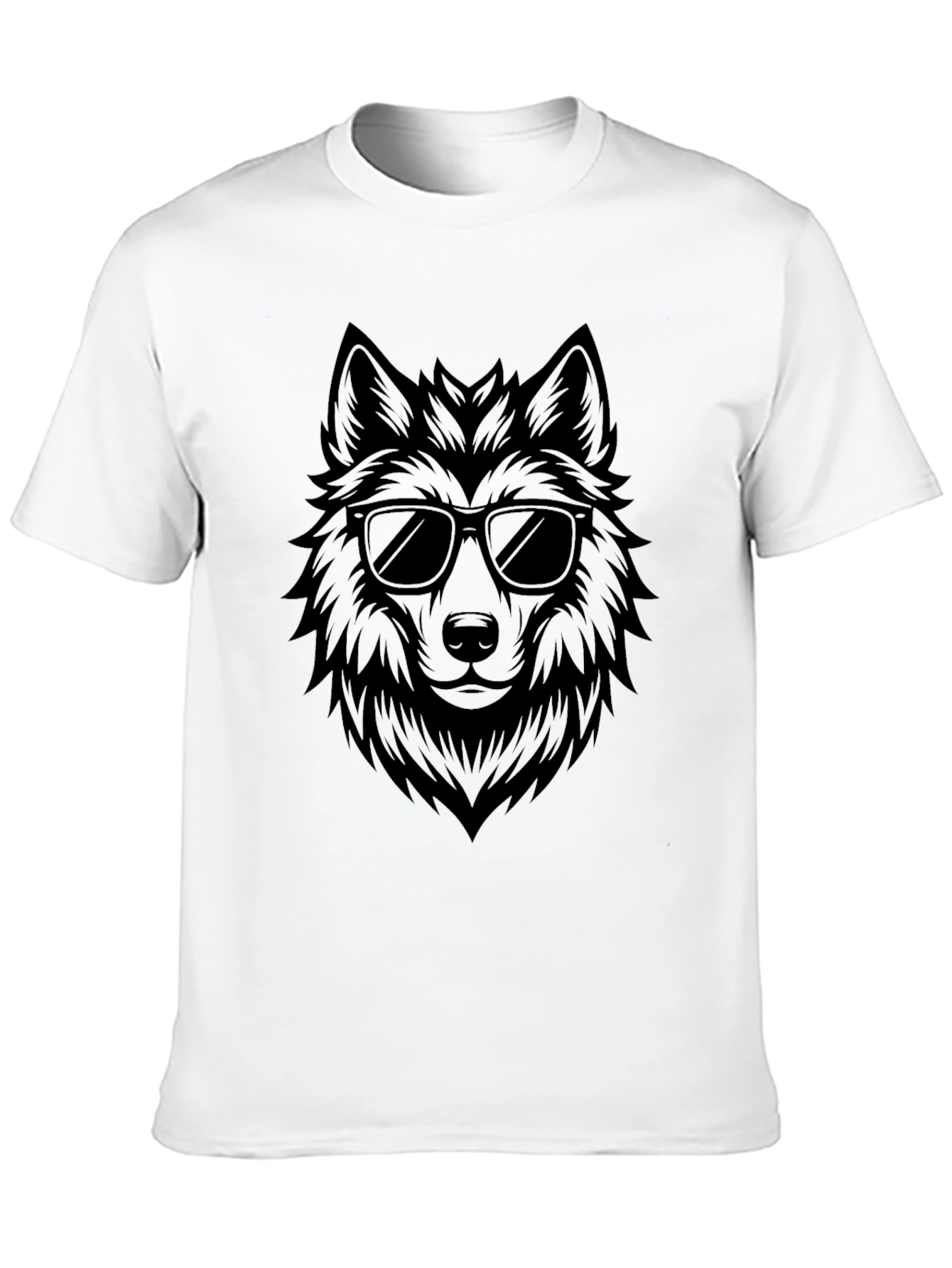 Black Cool Wolf Graphic T-Shirt - Black view 10