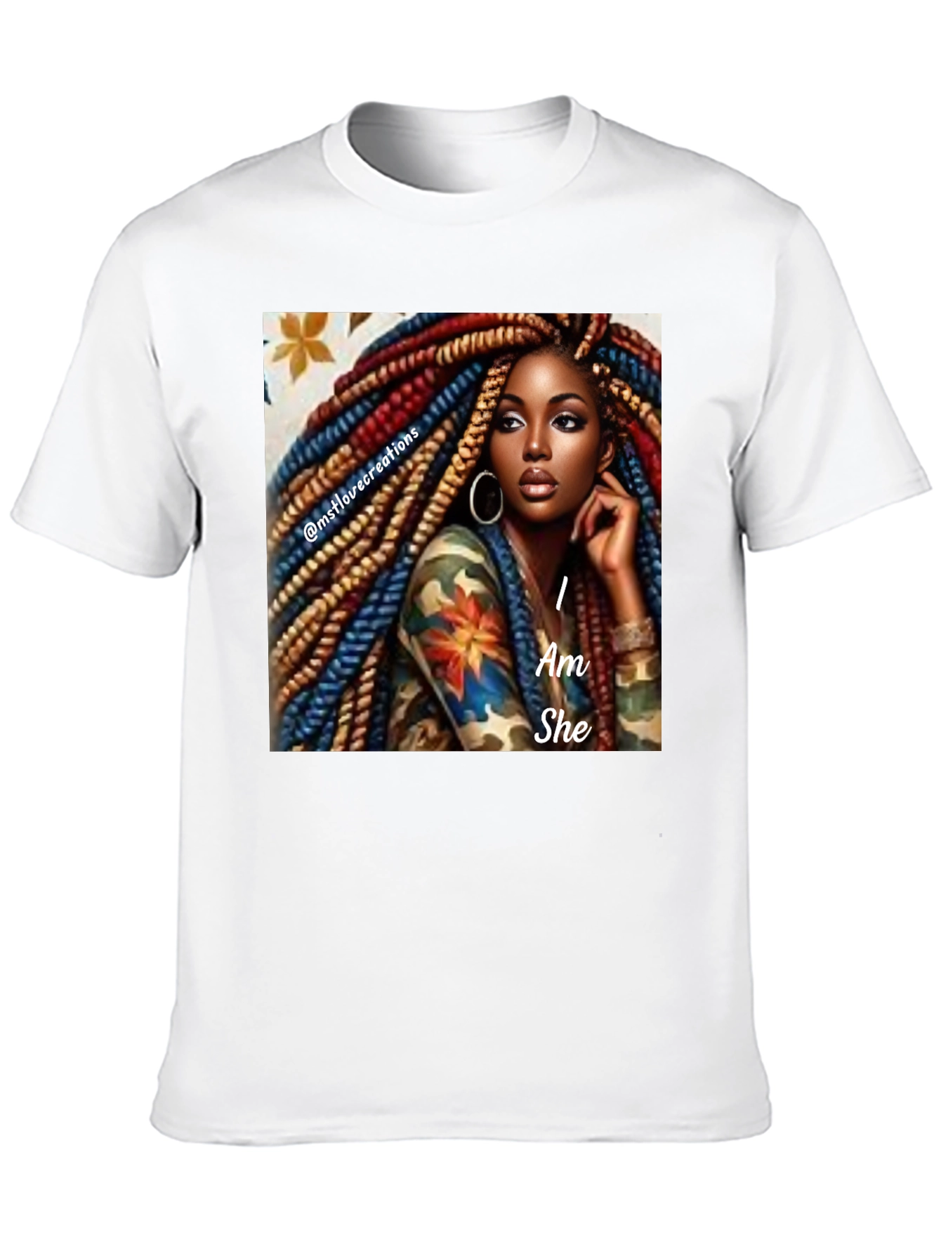 Black I Am She Graphic Tee - Black Cotton Blend view 10