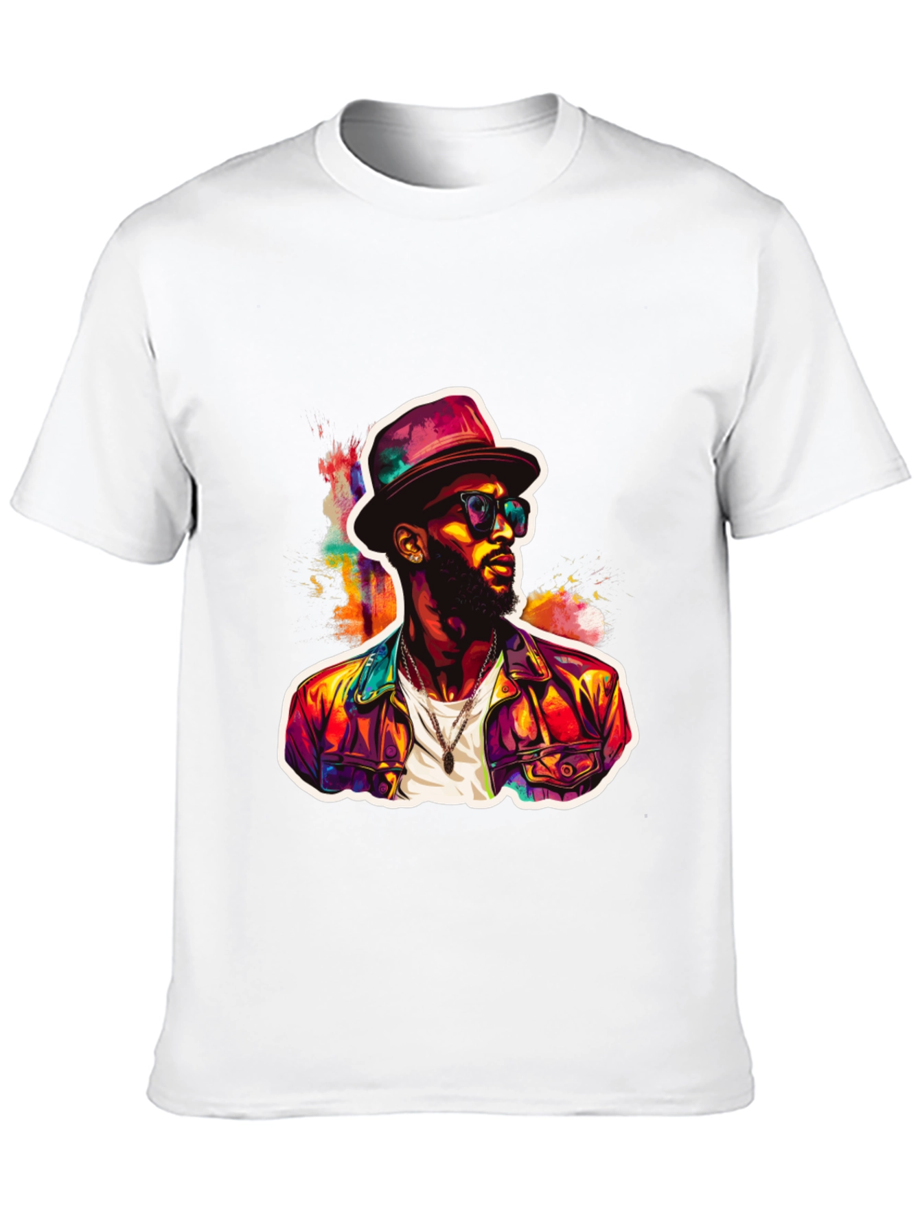 Black Cool Man Portrait Graphic Tee view 10