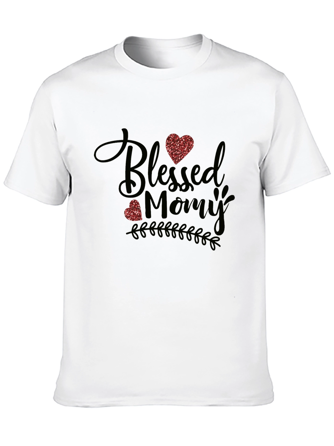 Black Blessed Mommy T-Shirt - Cute Mother's Day Tee view 10