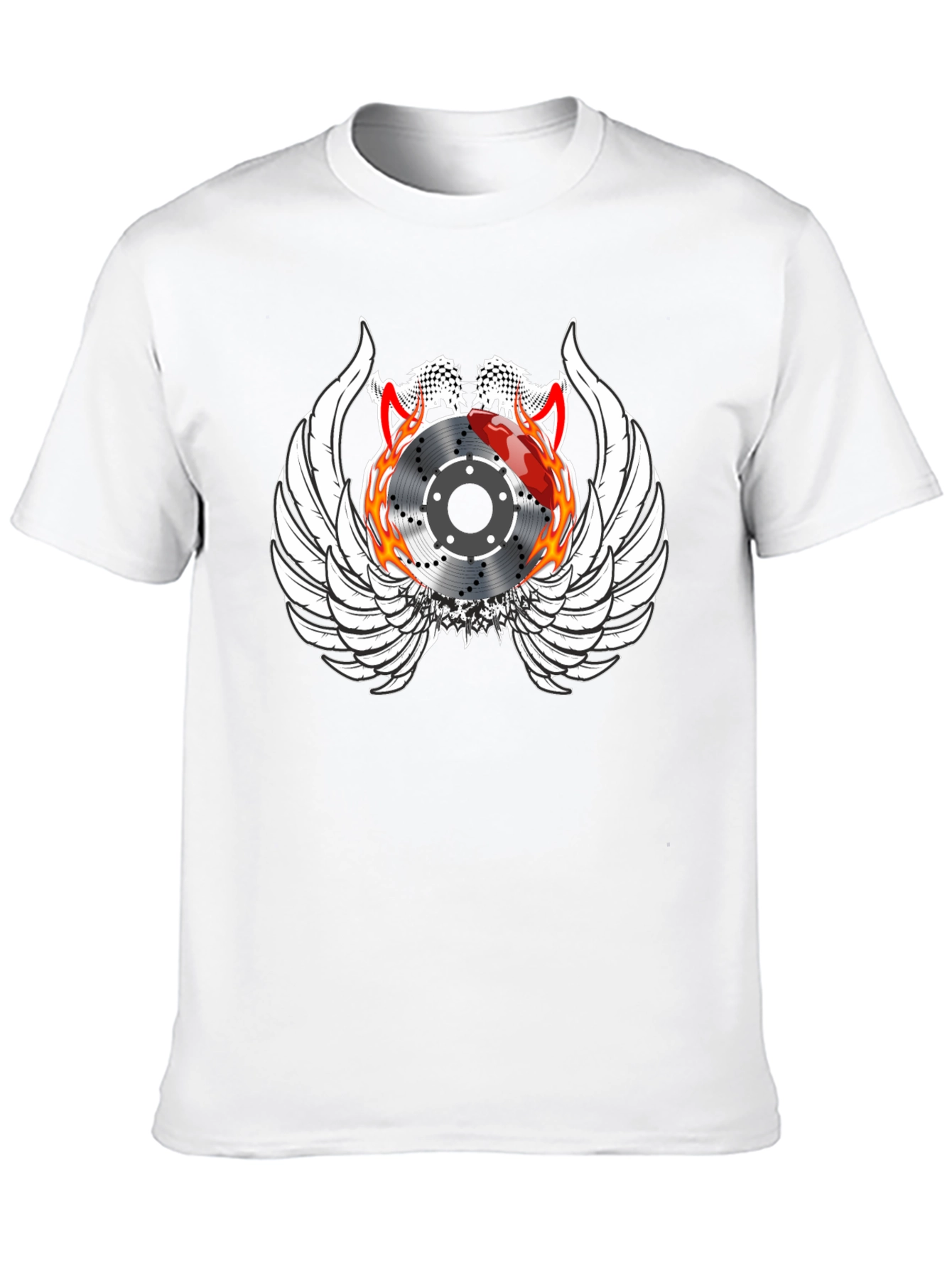 Black Racing Brake Disc Winged Graphic Tee view 10