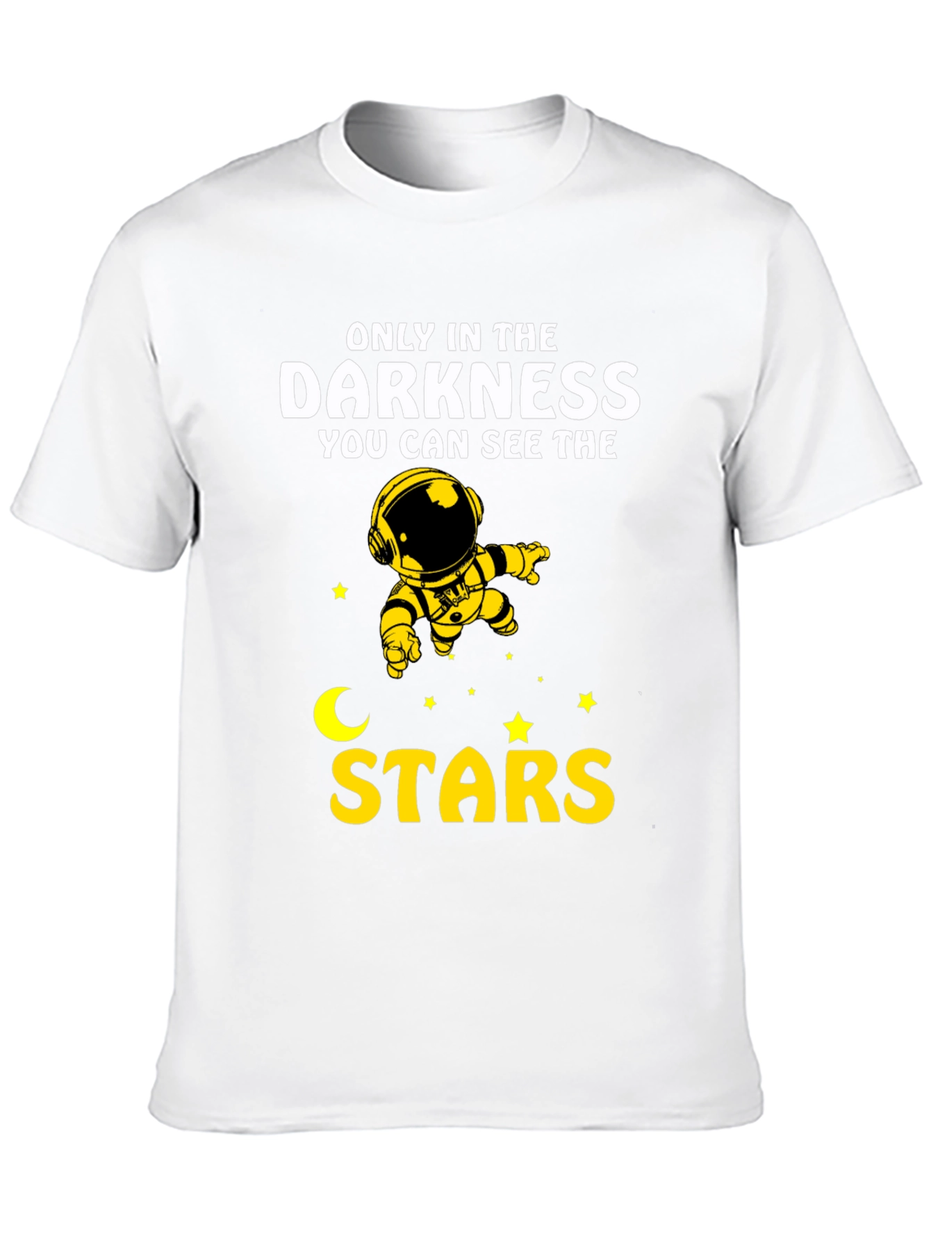 Black Darkness Stars Graphic T-Shirt - Astronaut Design view 10