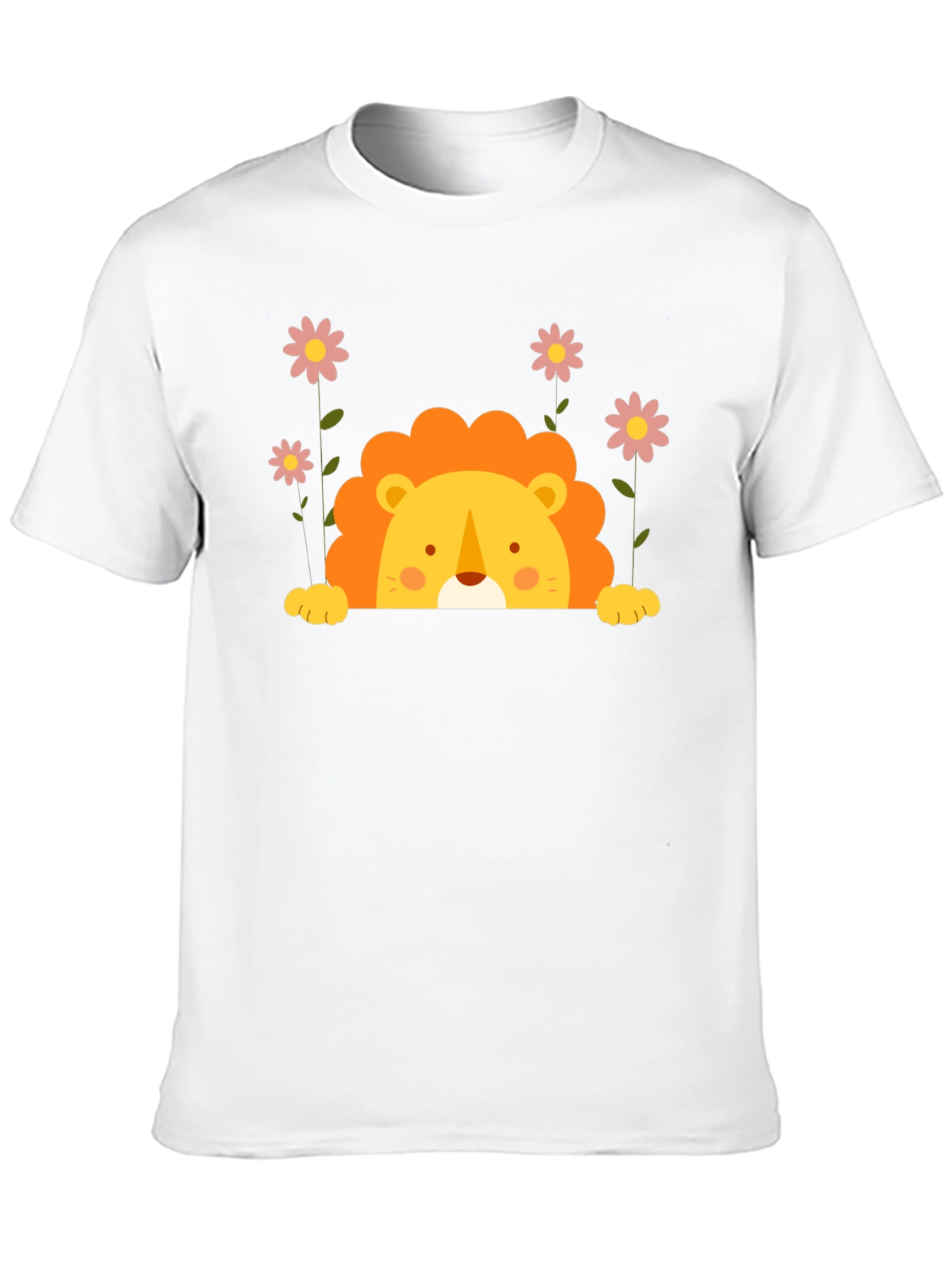 Black Cute Lion Graphic Tee - Black Unisex T-Shirt view 10