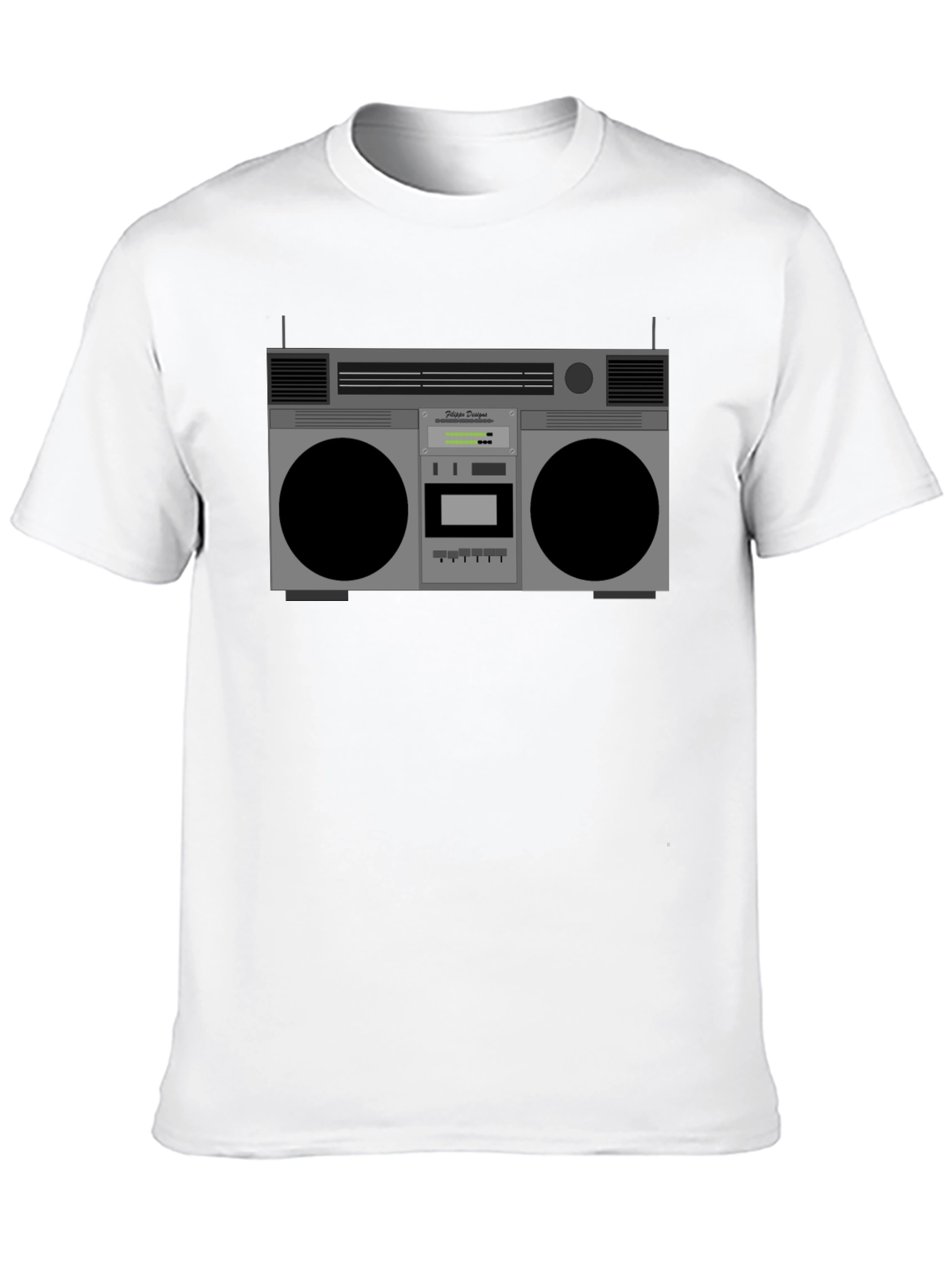 Black Retro Boombox Graphic T-Shirt - Vintage Style view 10