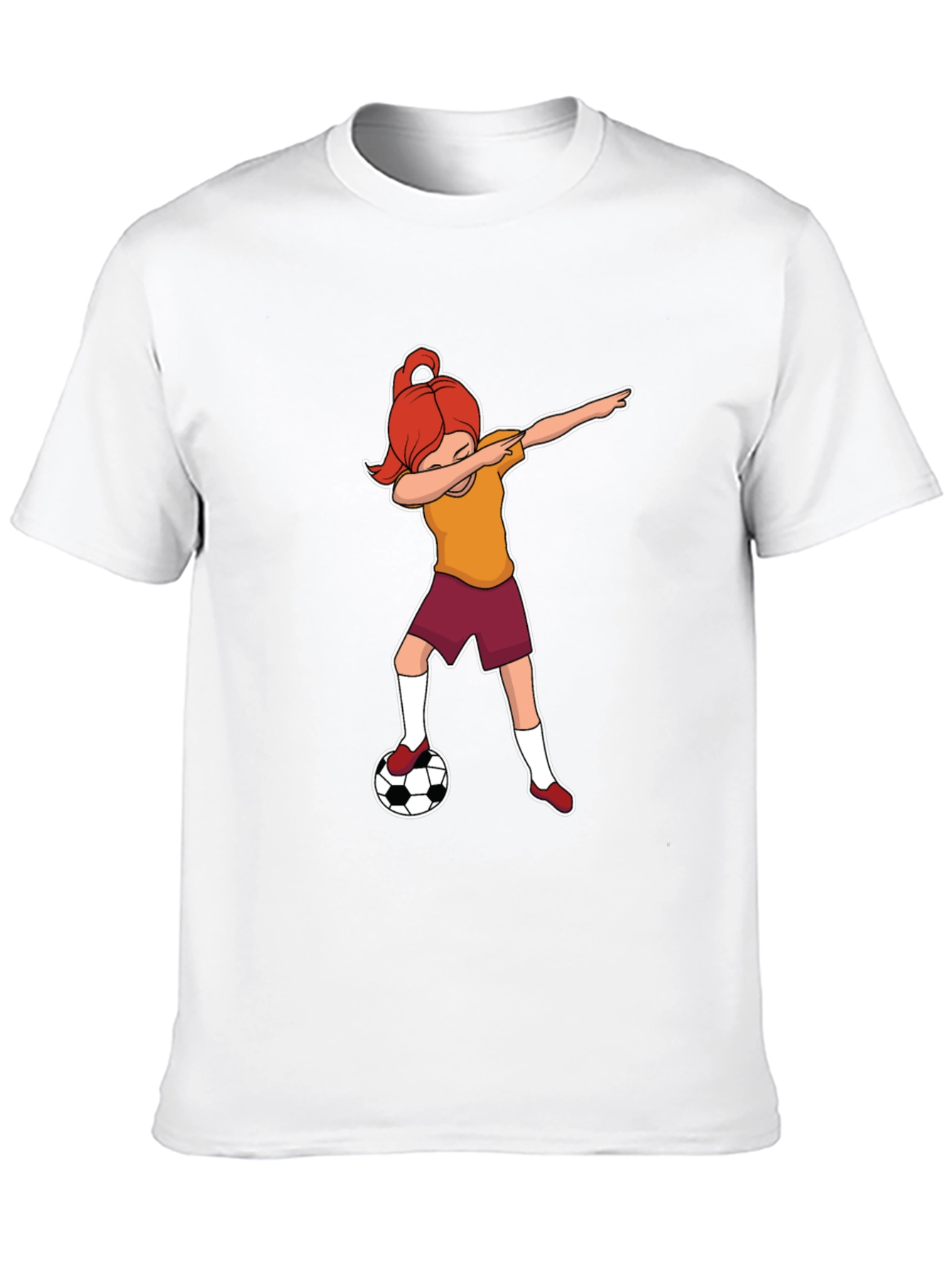 Black Soccer Dabbing Girl Graphic T-Shirt view 10