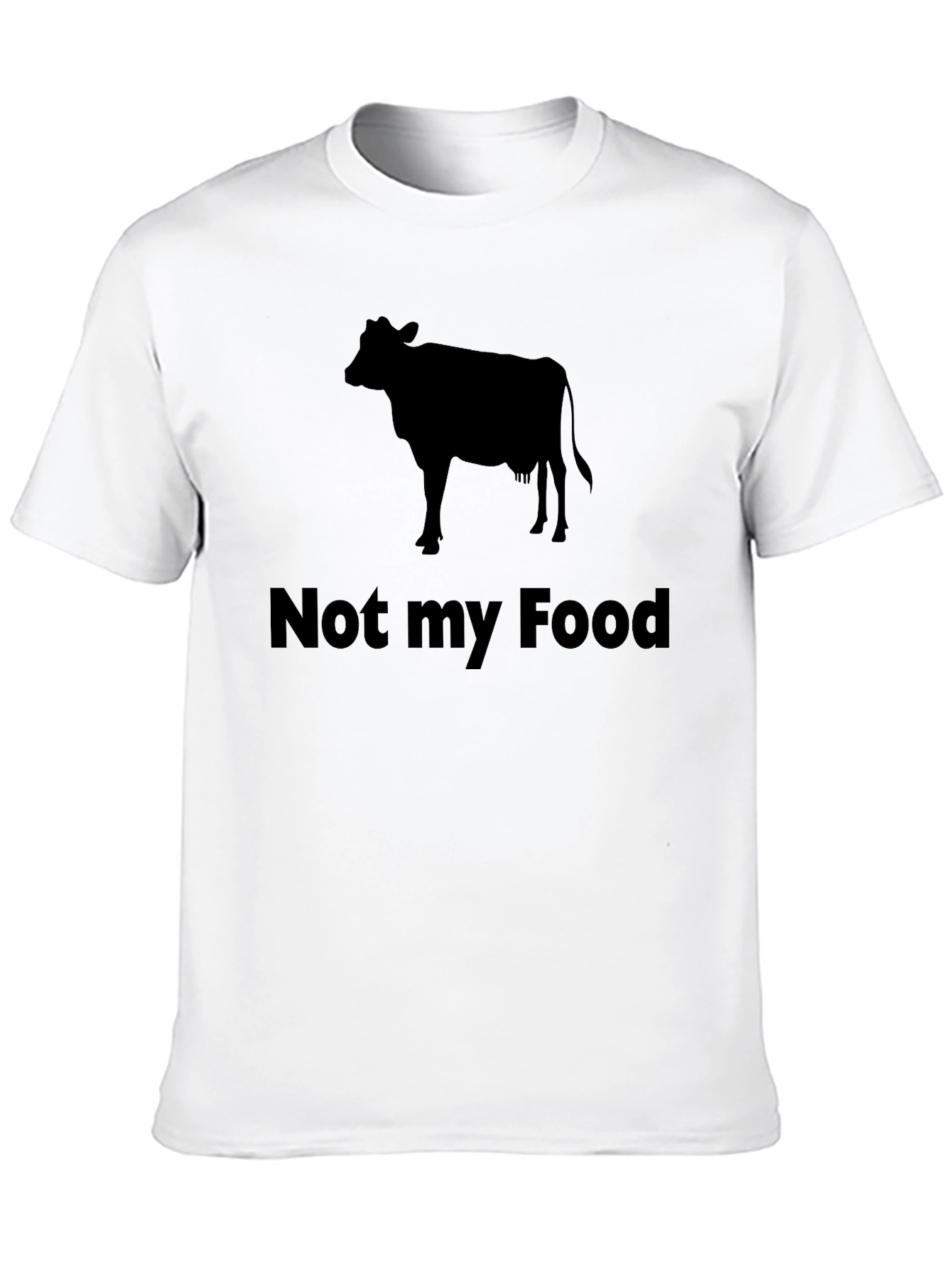 Black Vegan "Not My Food" Cow Graphic T-Shirt view 10