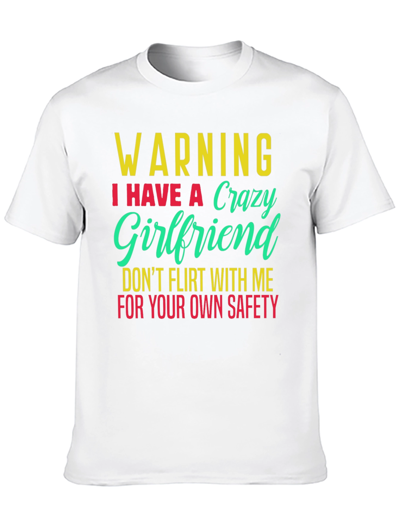 Black Warning Crazy Girlfriend Men's T-Shirt view 10