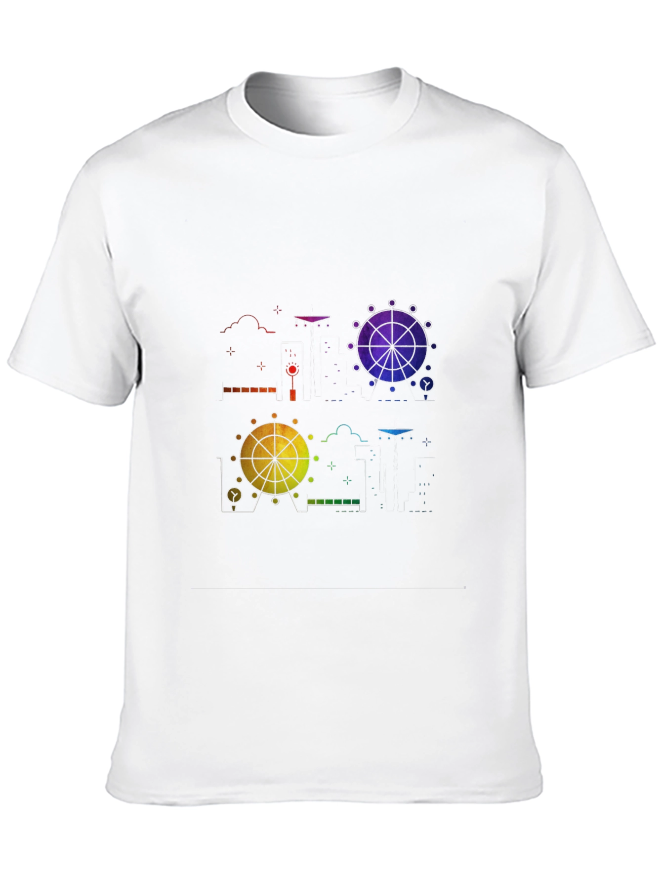 Black Rainbow Ferris Wheel Graphic Tee - Black view 10