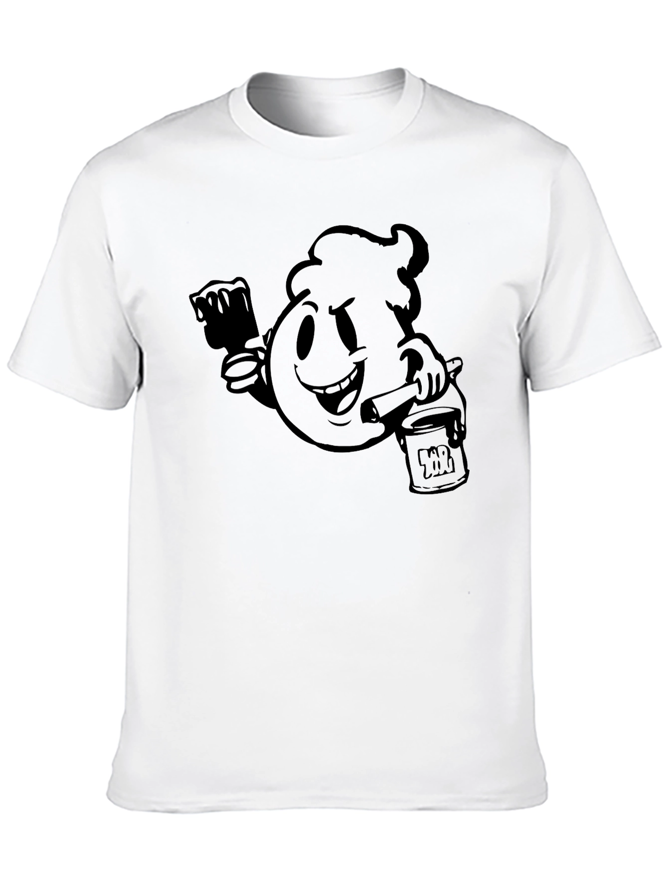 Black Men's Graphic T-Shirt - Painting Character view 10