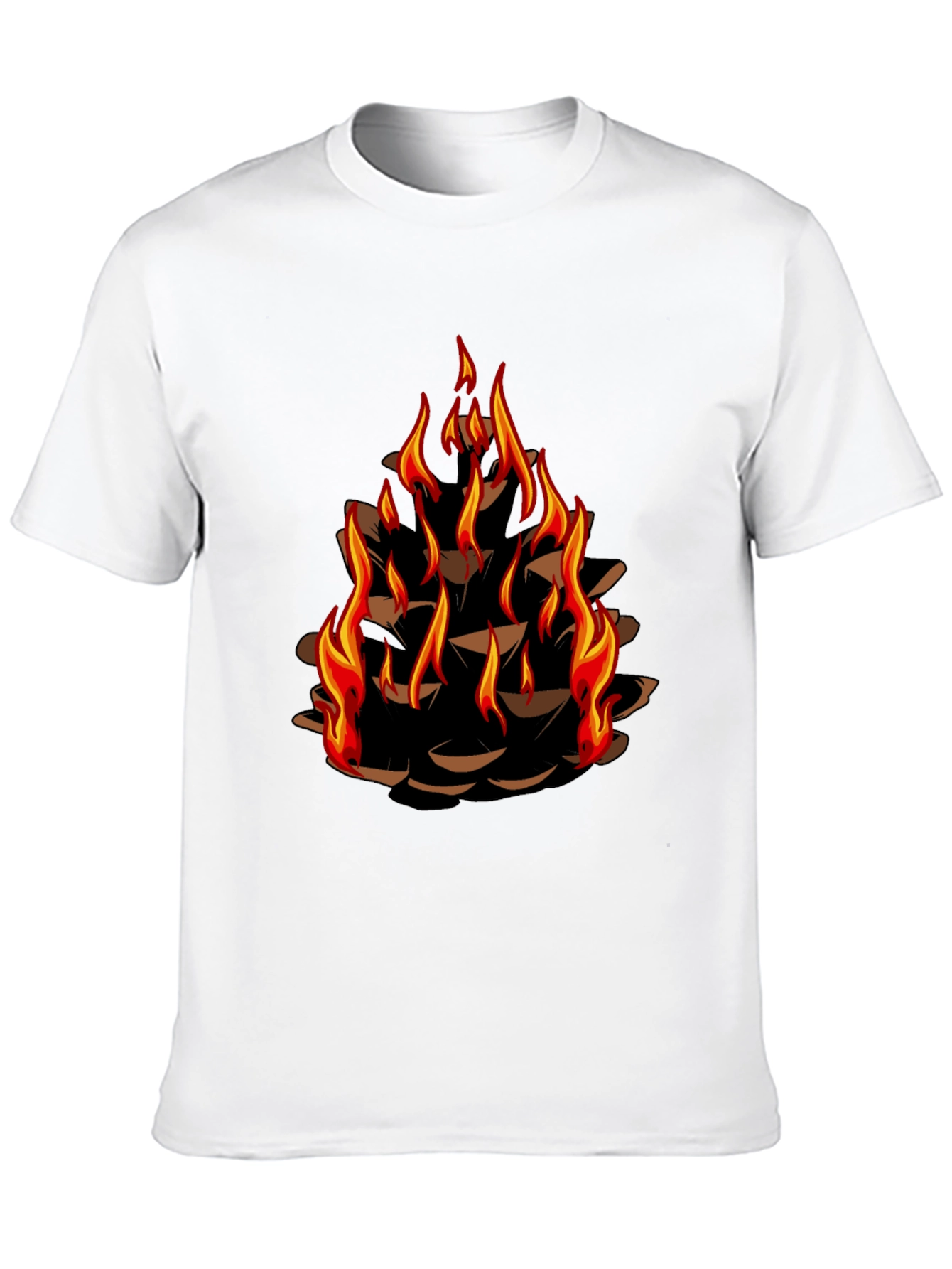 Burning Pinecone Graphic Tee - Black - 10