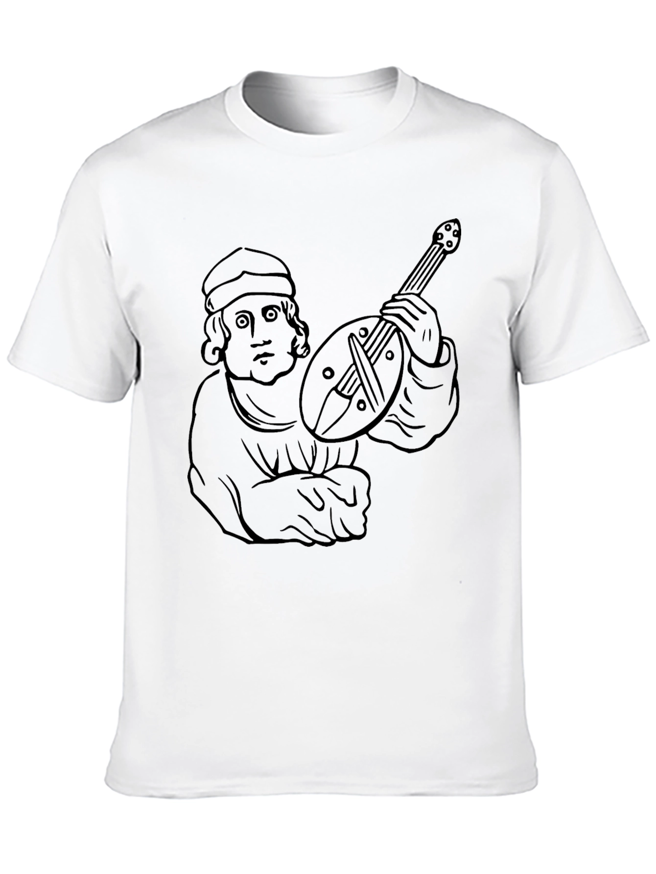 Black Medieval Musician Graphic Tee view 10