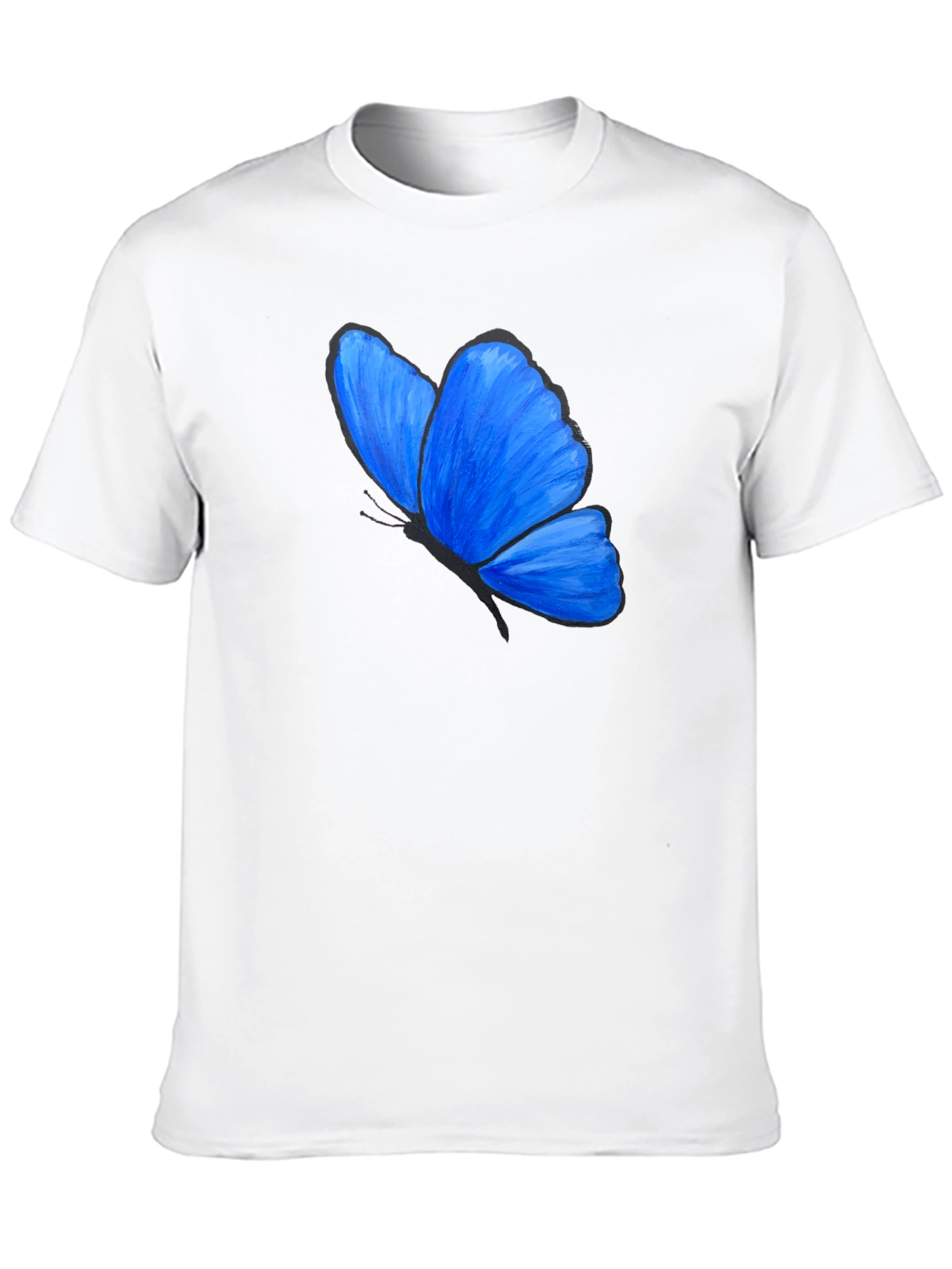 Black Blue Butterfly Graphic T-Shirt - Unisex view 10