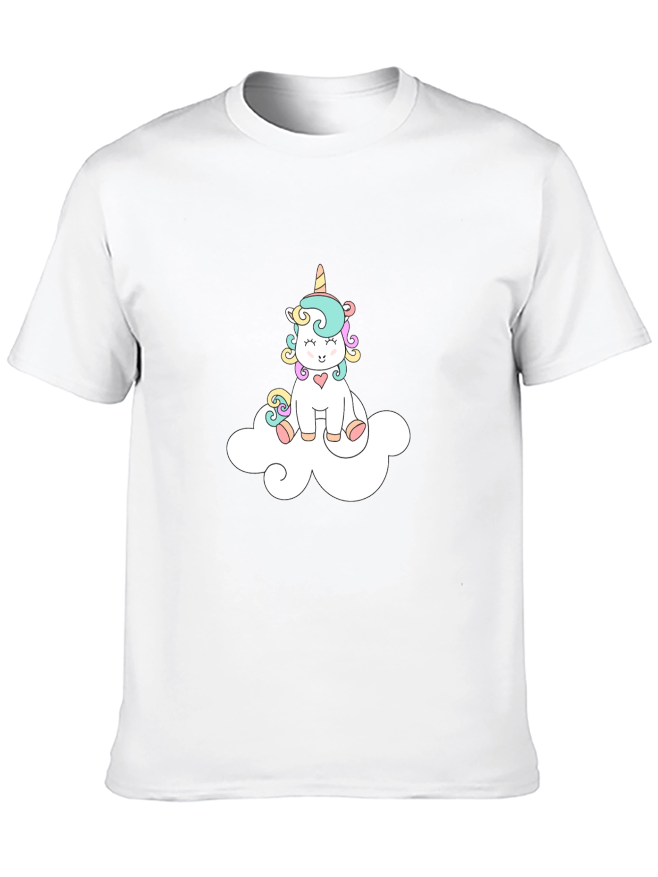 Black Cute Unicorn On Cloud Black T-Shirt view 10