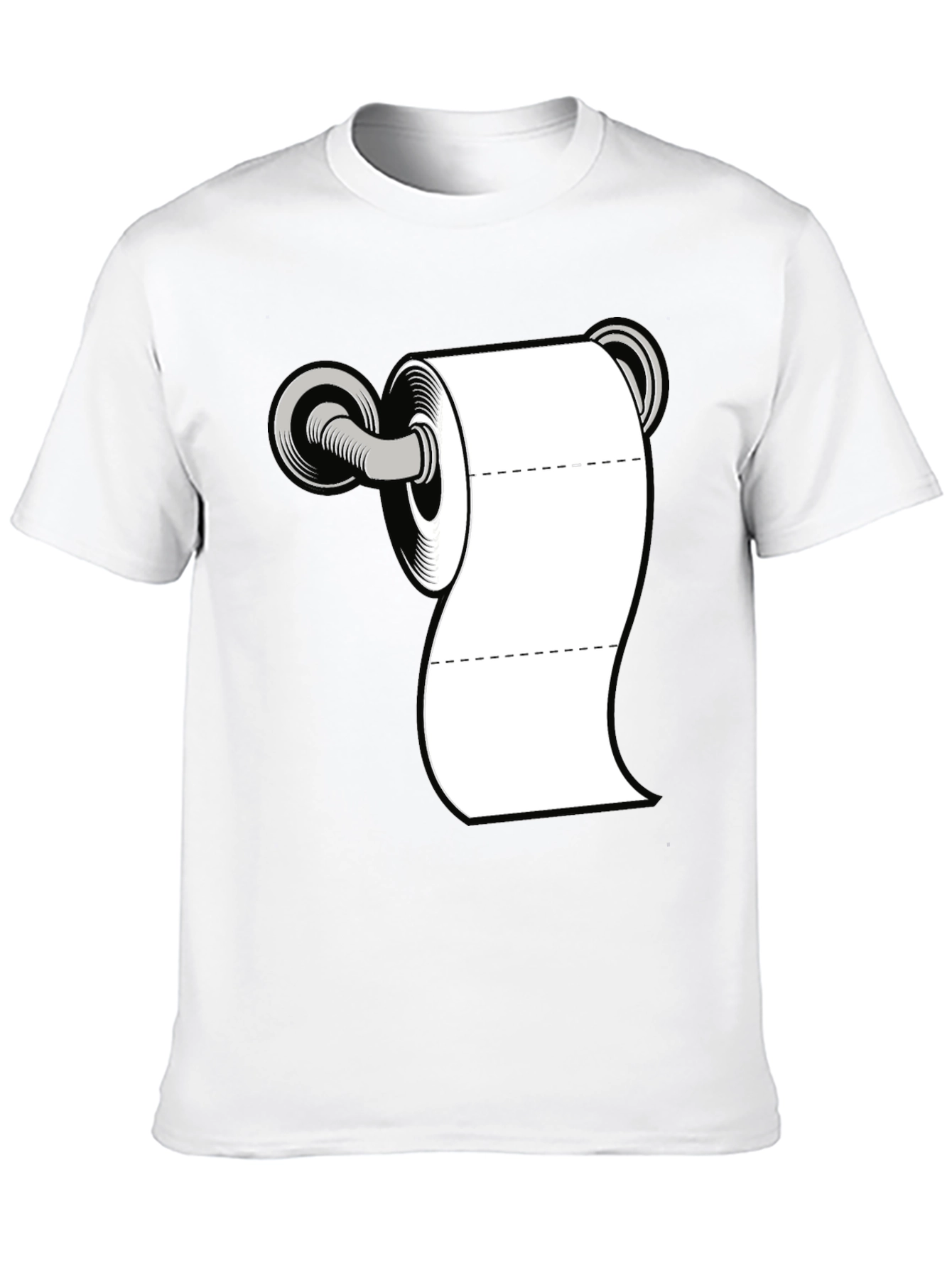 Black Toilet Paper Humor Tee - Black Cotton Blend Shirt view 10