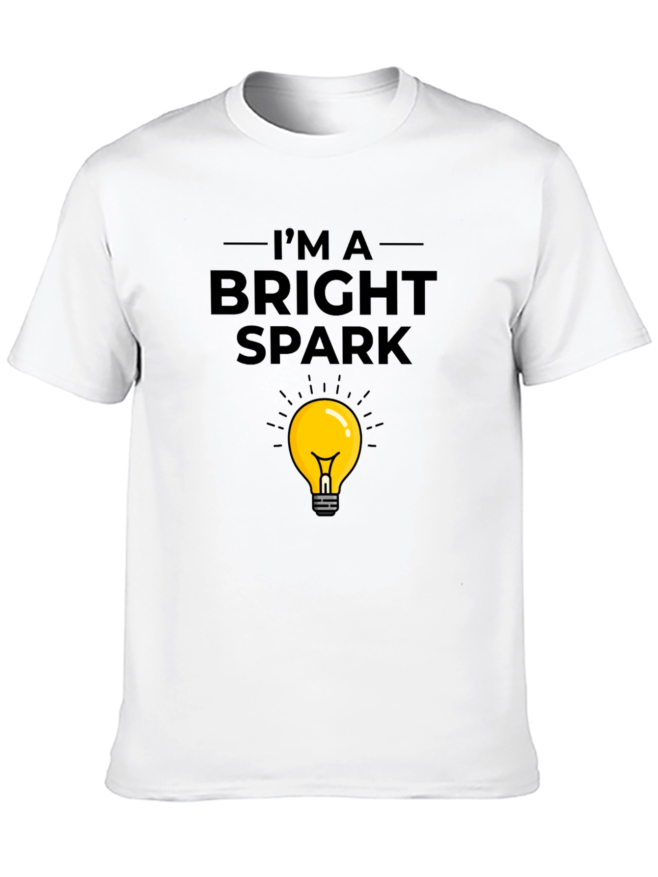 Black Bright Spark T-Shirt - Light Bulb Graphic Tee view 10