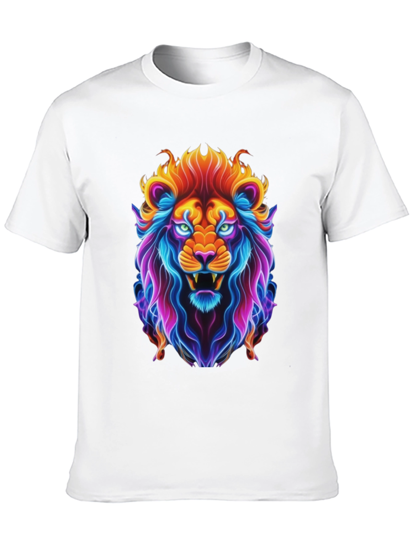Black Neon Lion Graphic Tee - Bold Animal Print view 10