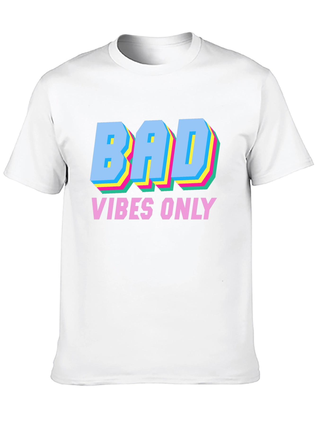 Black Bad Vibes Only Graphic Tee - Trendy Crew Neck T-Shirt view 10
