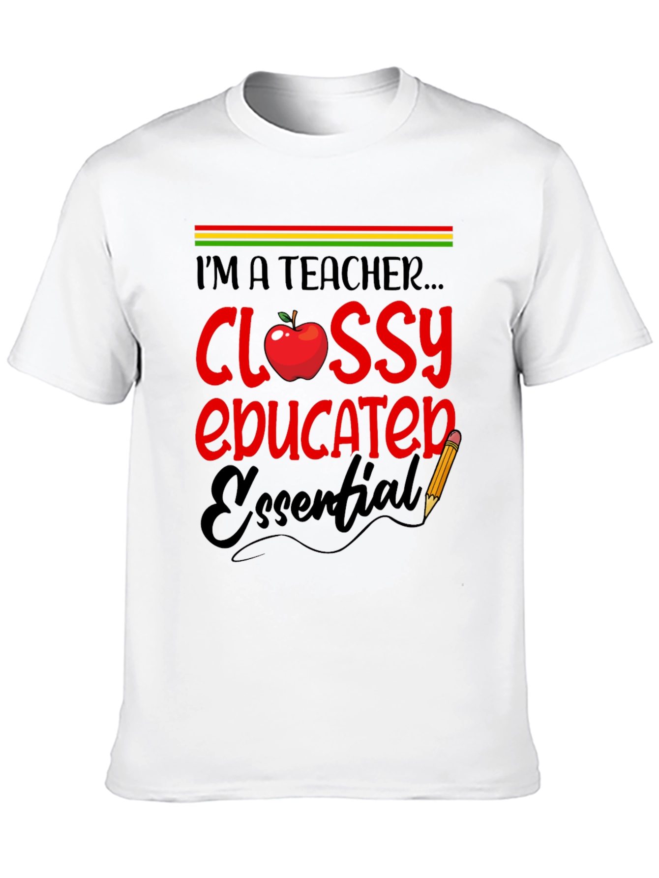 Black Teacher Glossy Educated Essential T-Shirt view 10