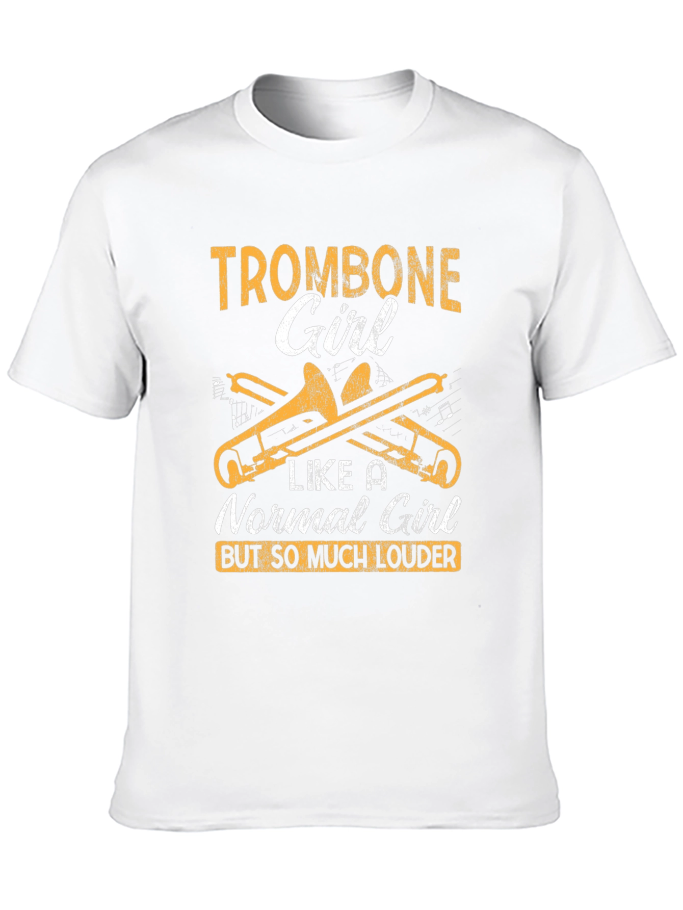 Black Trombone Girl Graphic Tee - Musician's Humor T-Shirt view 10