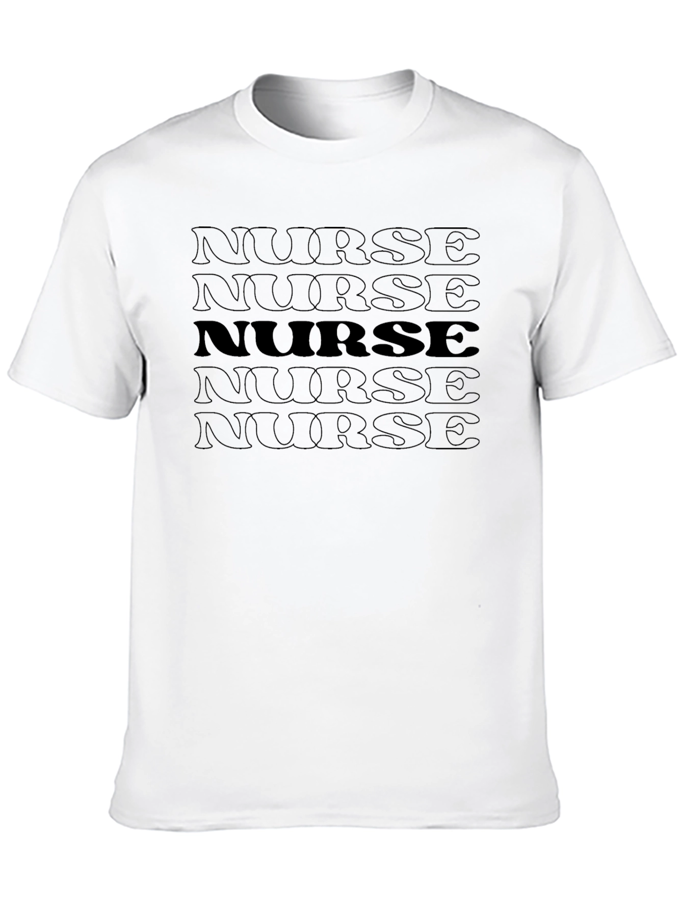 Black Nurse T-Shirt - Black Text Design Cotton Tee view 10