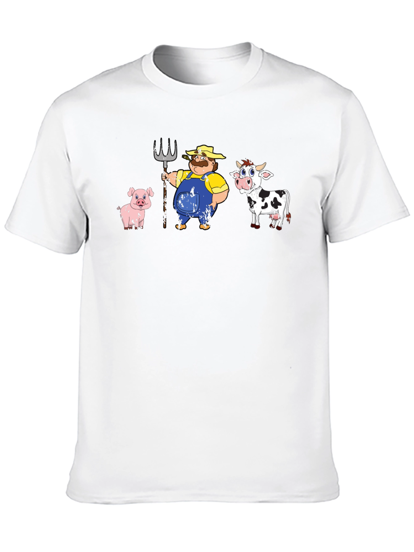 Black Cartoon Farm Animals T-Shirt view 10