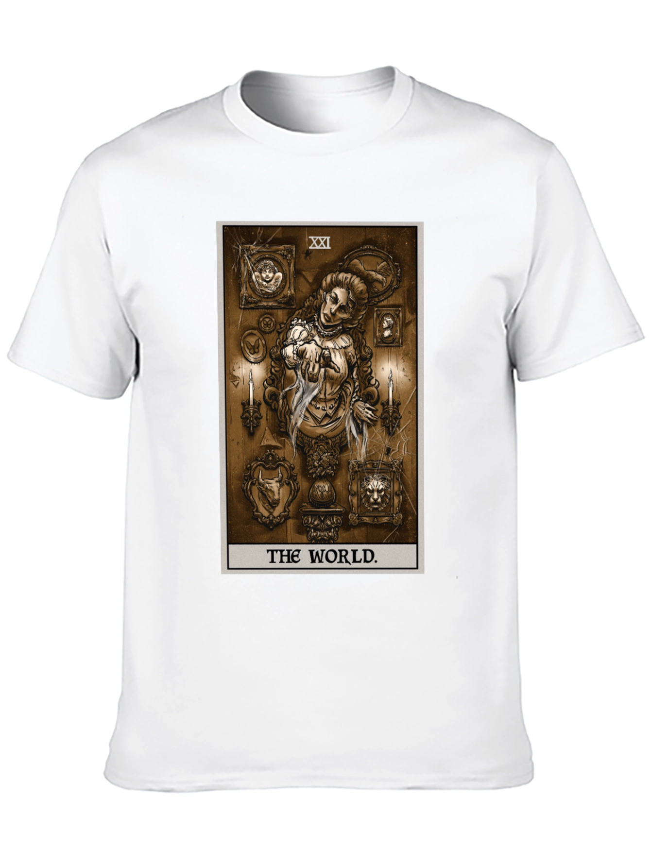 Black The World Tarot Card Black T-Shirt view 10
