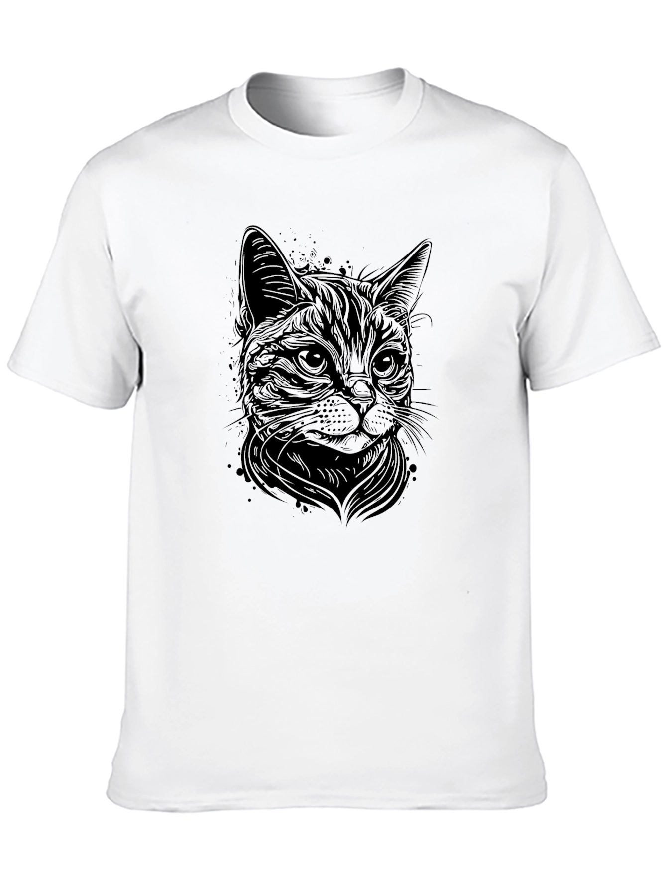 Black Black Cat Graphic T-Shirt - Men's Crew Neck view 10