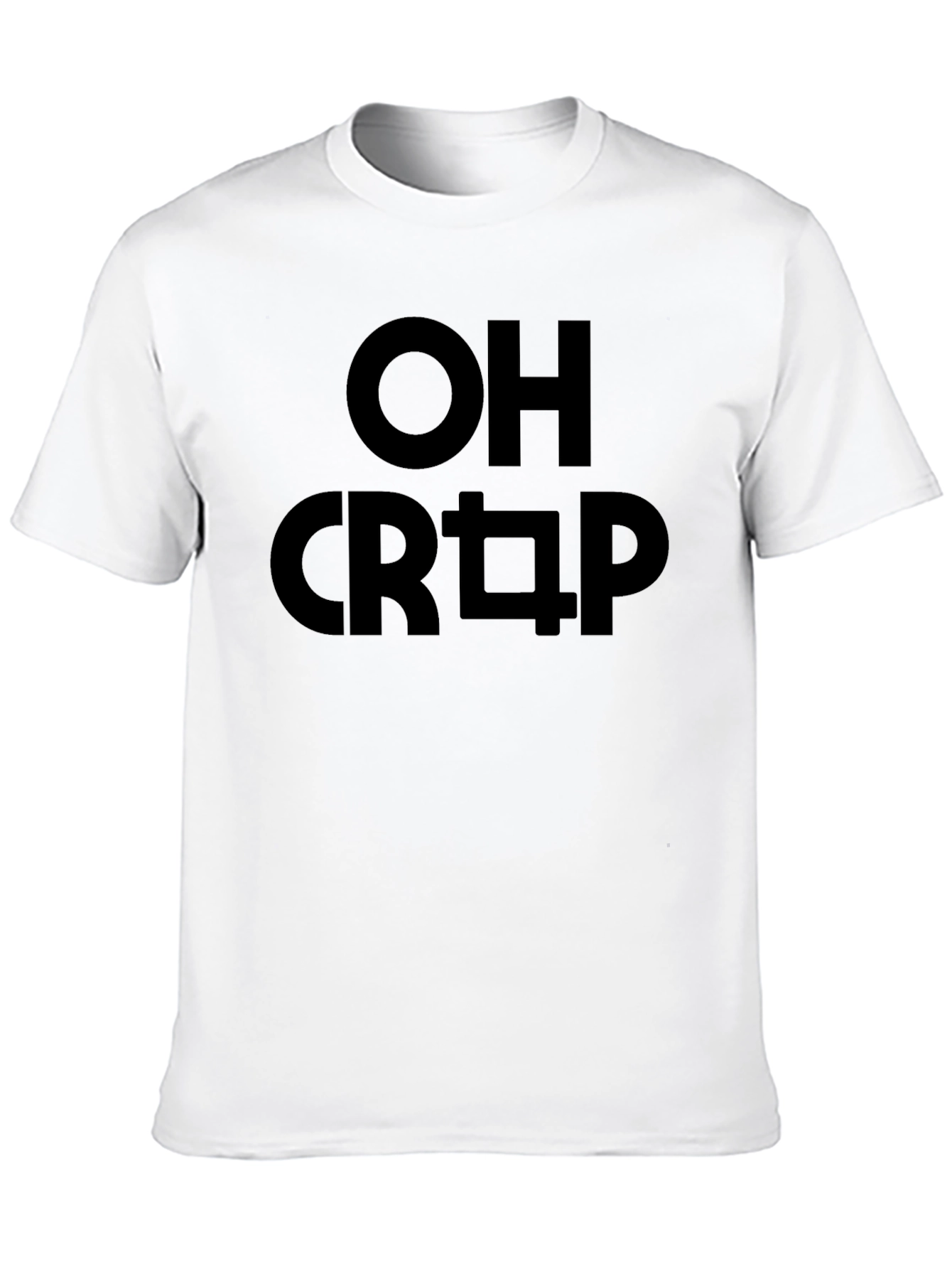 Black OH CRAP Funny Graphic Tee - Black Cotton T-Shirt view 10