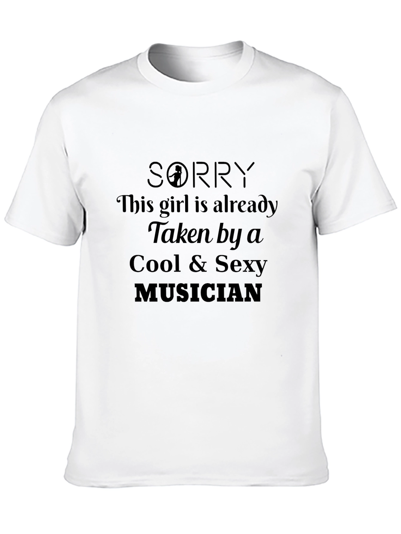Black Funny Musician's Girl T-Shirt view 10