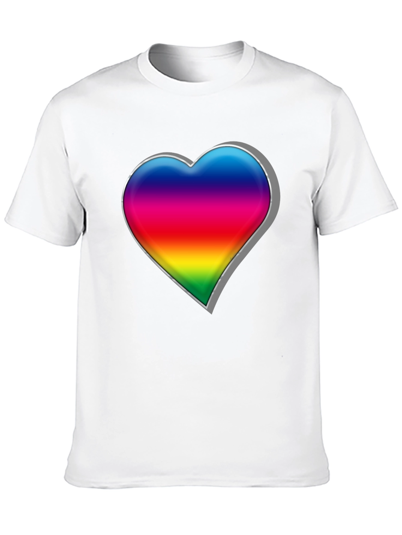Black Rainbow Heart Graphic Tee - Black Cotton Blend Shirt view 10